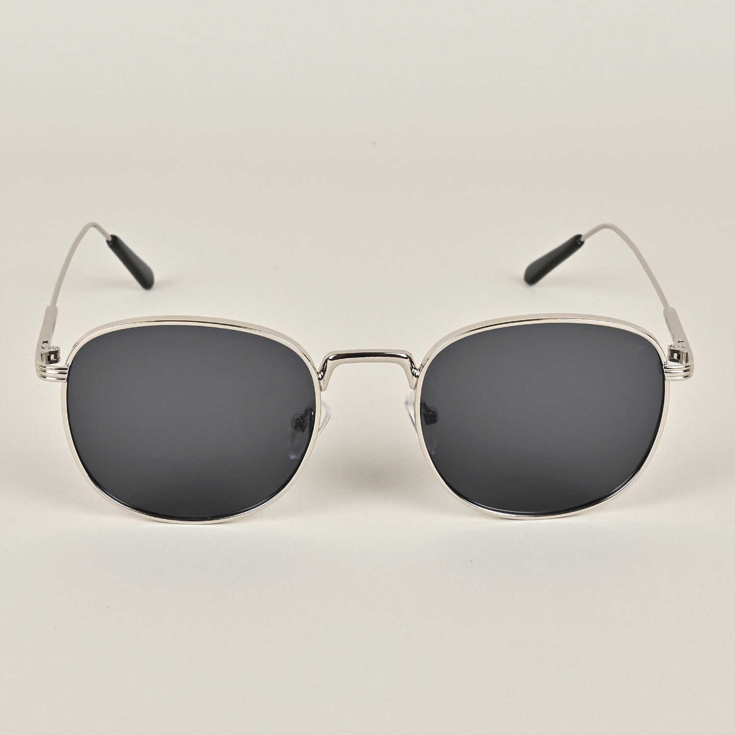 Voyage Round Black Silver Sunglasses MG2977
