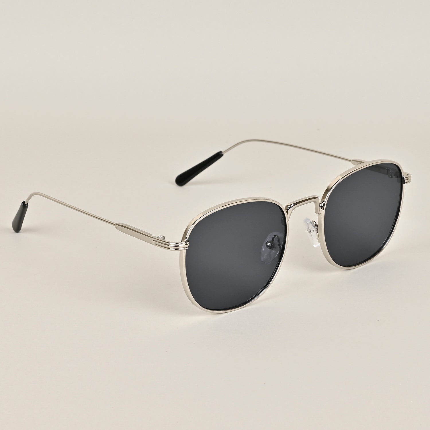 Voyage Round Black Silver Sunglasses MG2977