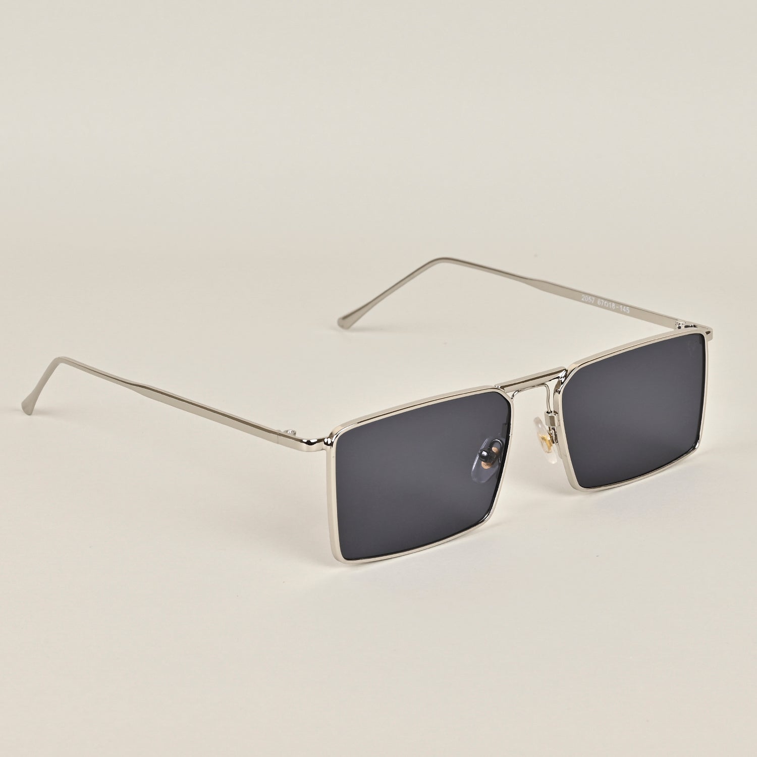 Voyage Black Silver Rectangular Sunglasses - MG3573