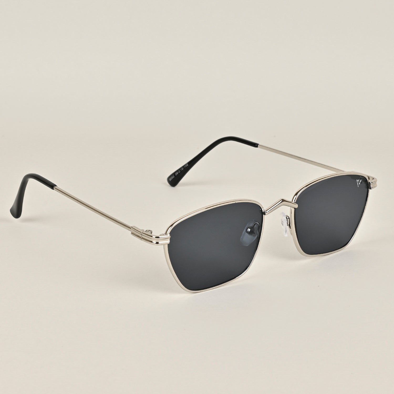Voyage Black Silver Retro Square Sunglasses - MG3456