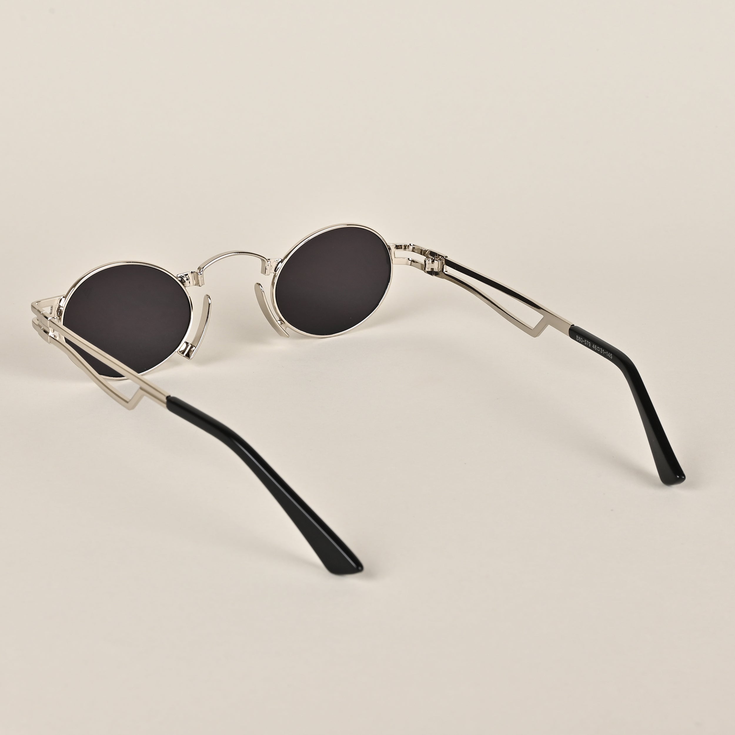Voyage Silver Black Round Sunglasses MG3585