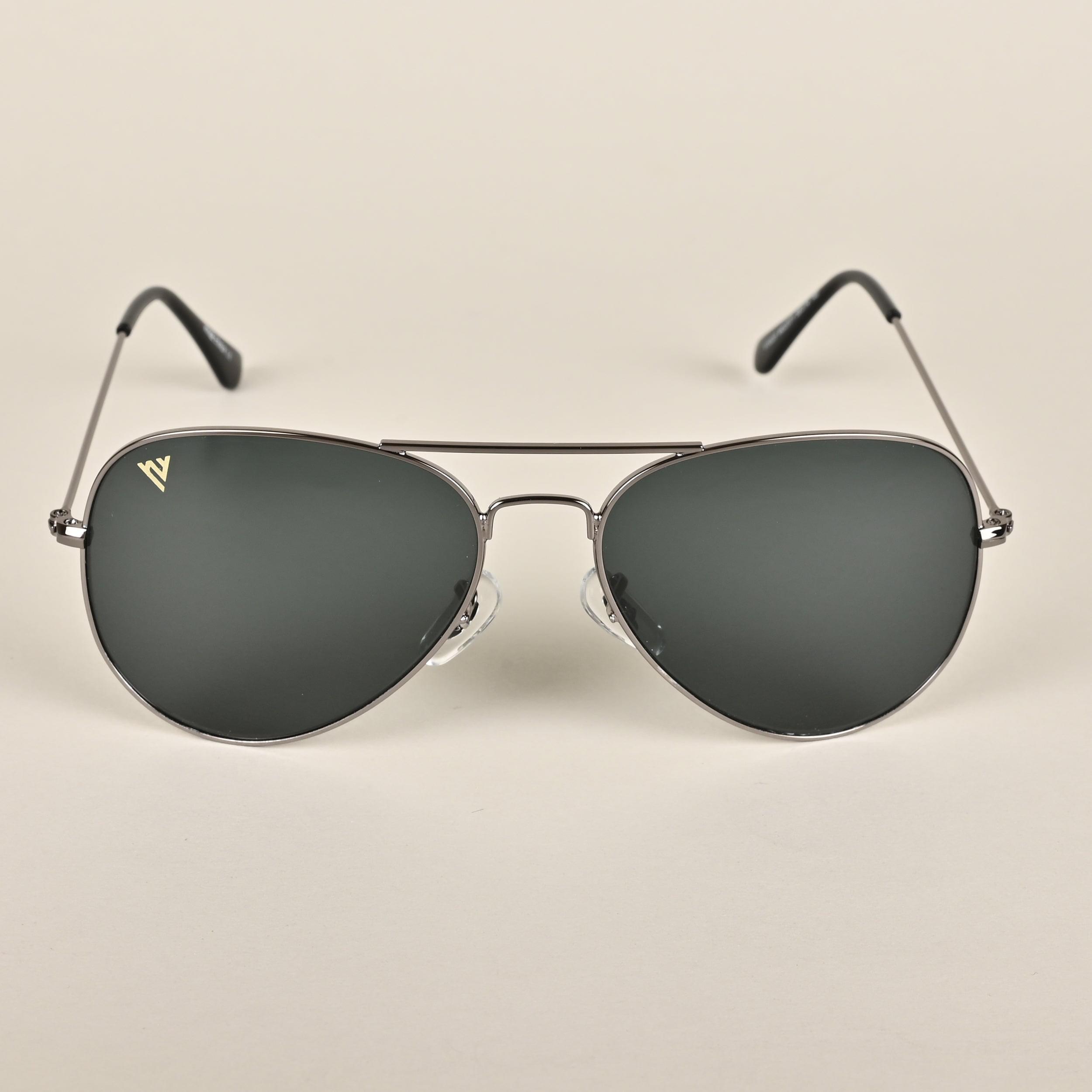 Voyage Black & Grey Aviator Sunglasses - MG2371