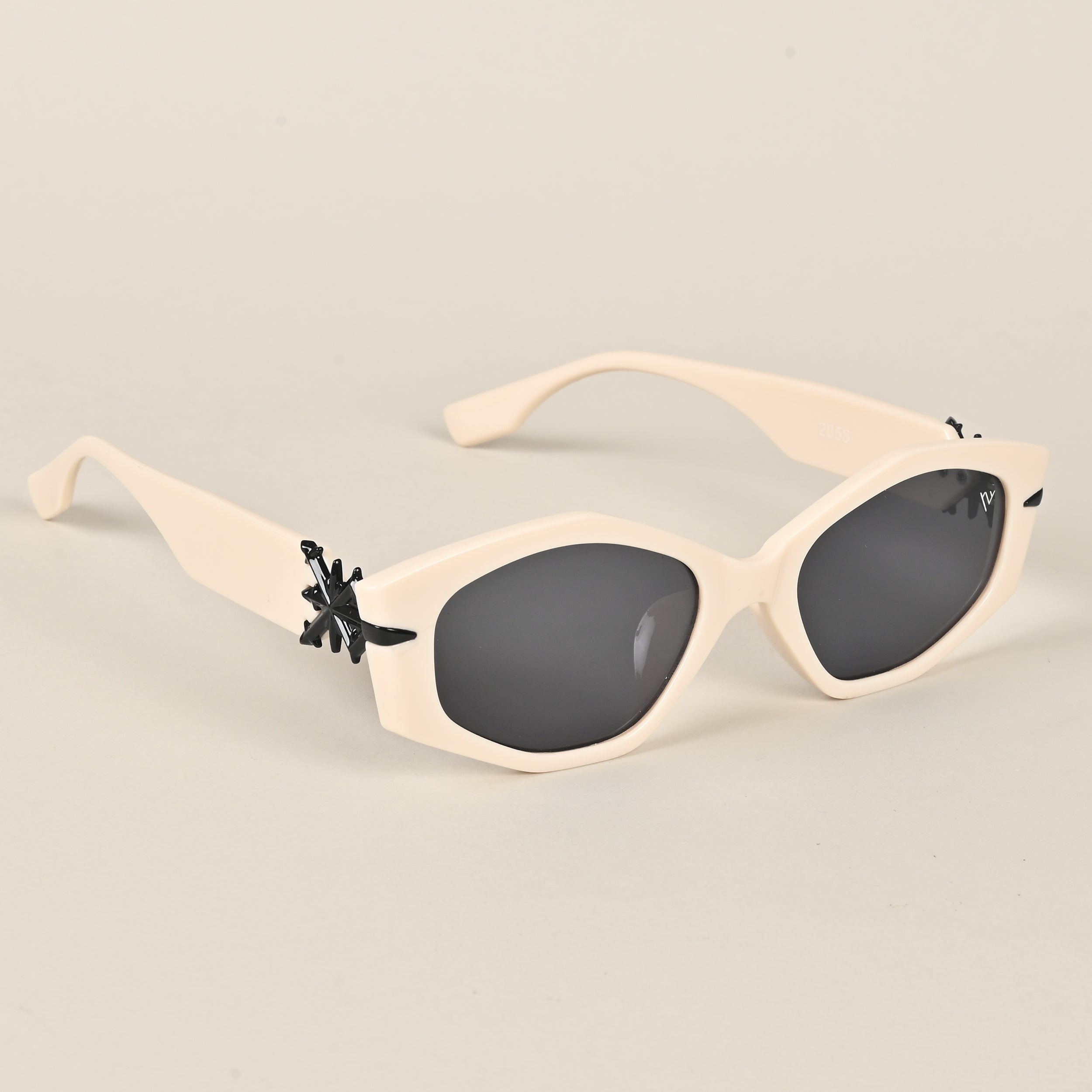 Voyage Black Oval Sunglasses for Women - MG3988