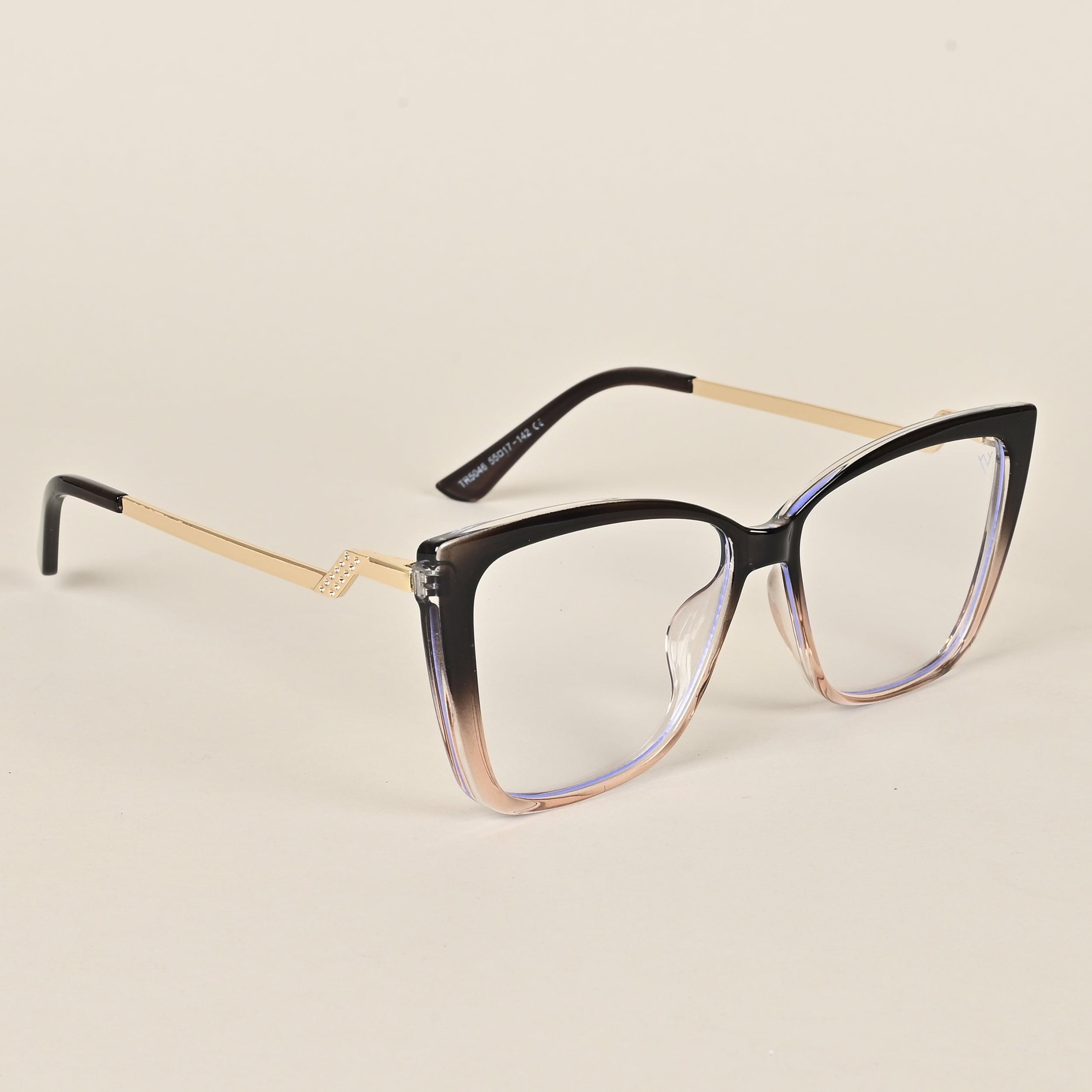 Voyage Black & Brown Cateye Eyeglasses for Women - MG4014