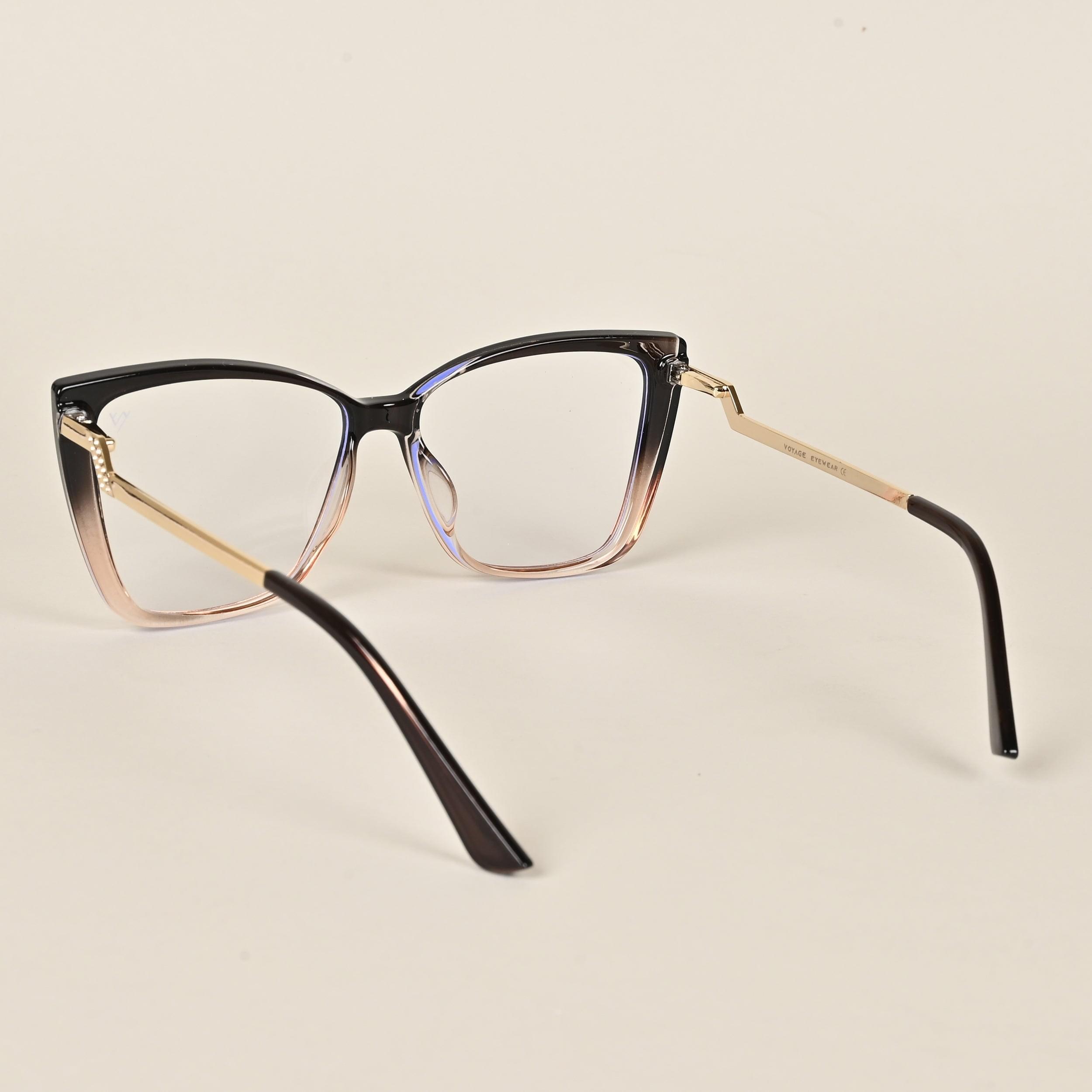Voyage Black & Brown Cateye Eyeglasses for Women - MG4014