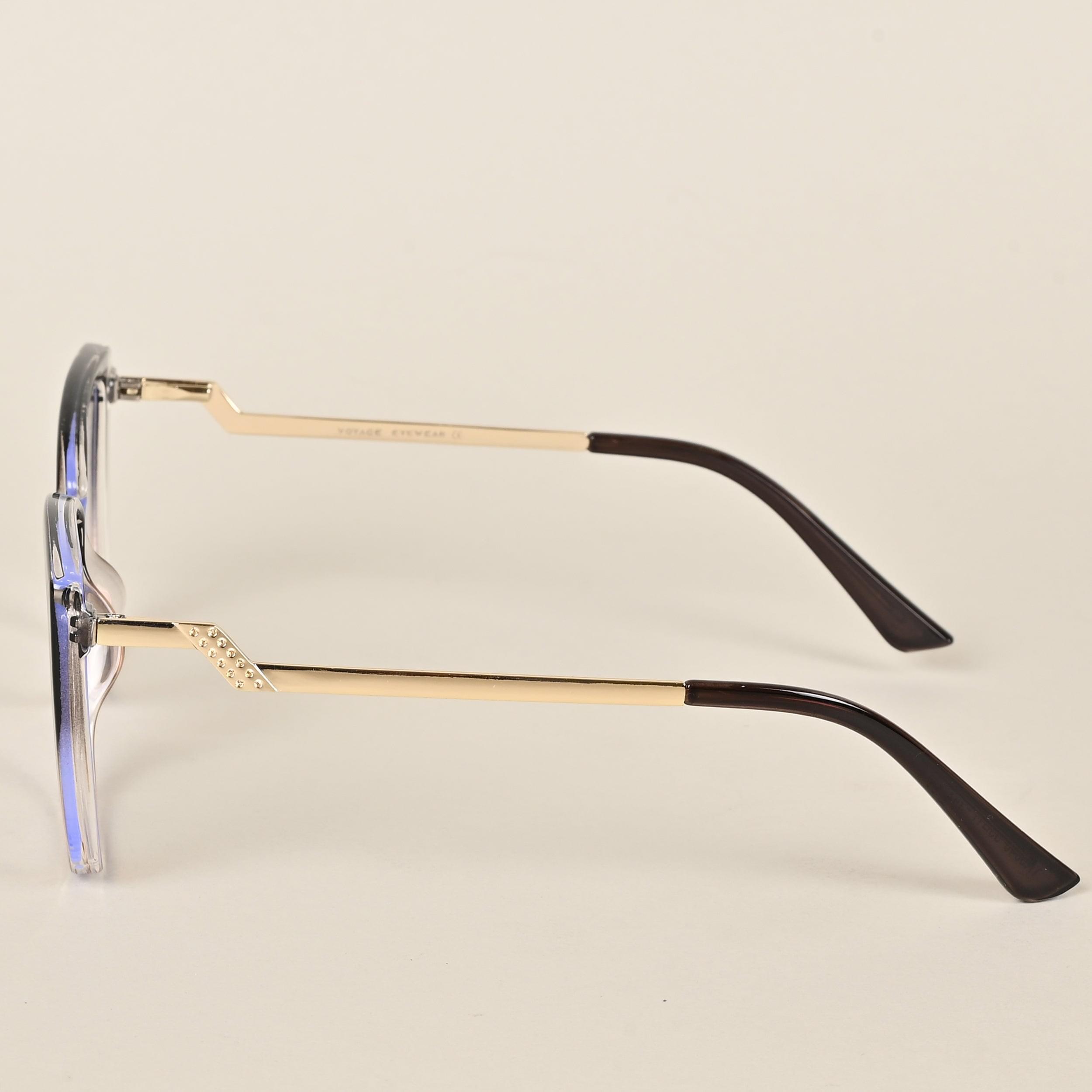 Voyage Black & Brown Cateye Eyeglasses for Women - MG4014