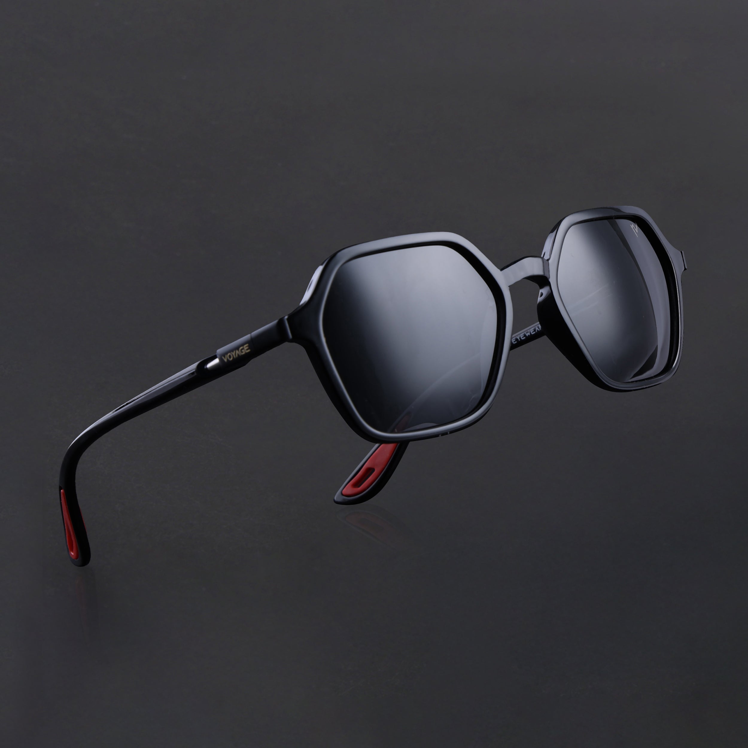 EdgeX | Shine Black Polarized Hexagon Sunglasses | PMG6639