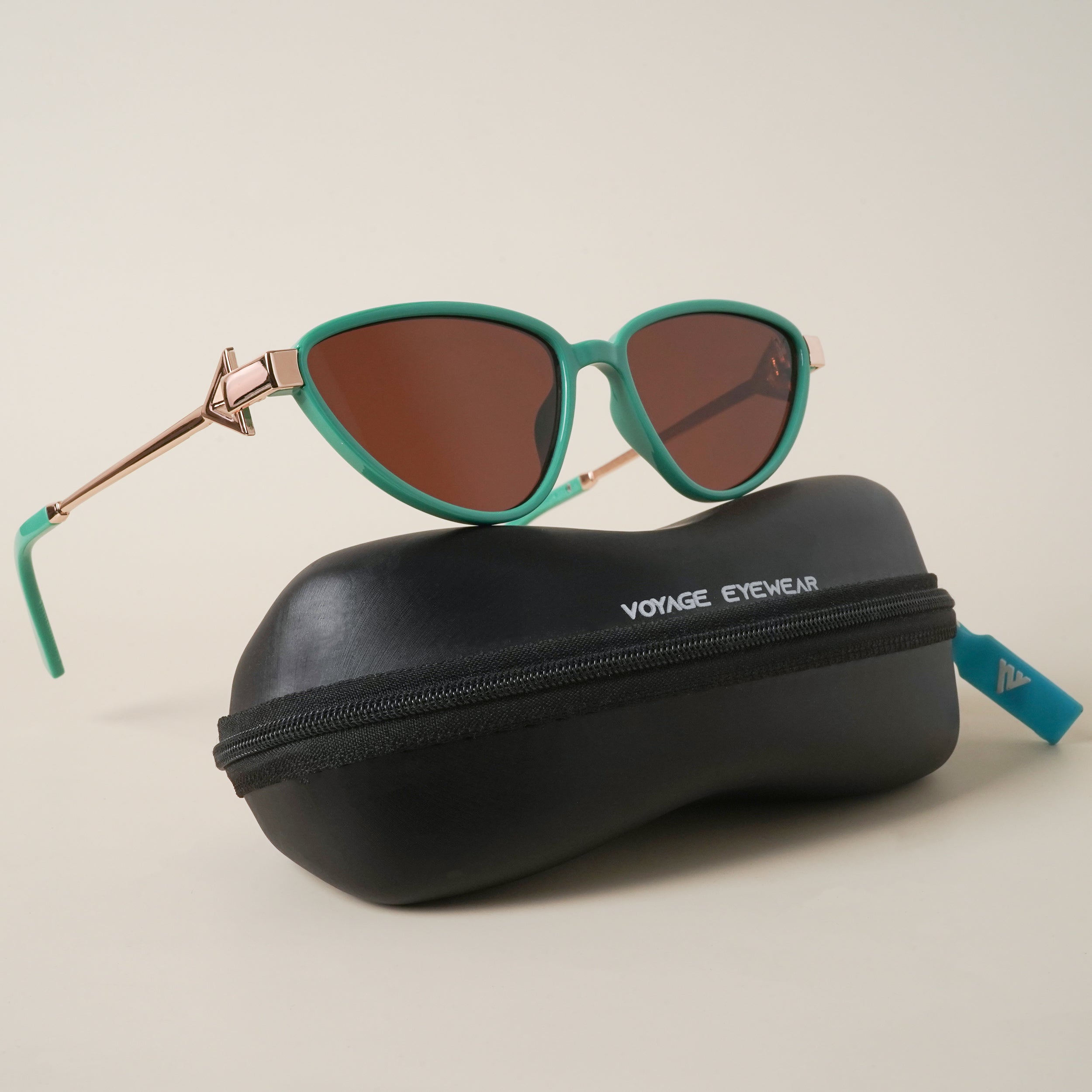 Voyage Brown Cateye Sunglasses for Women - MG3986