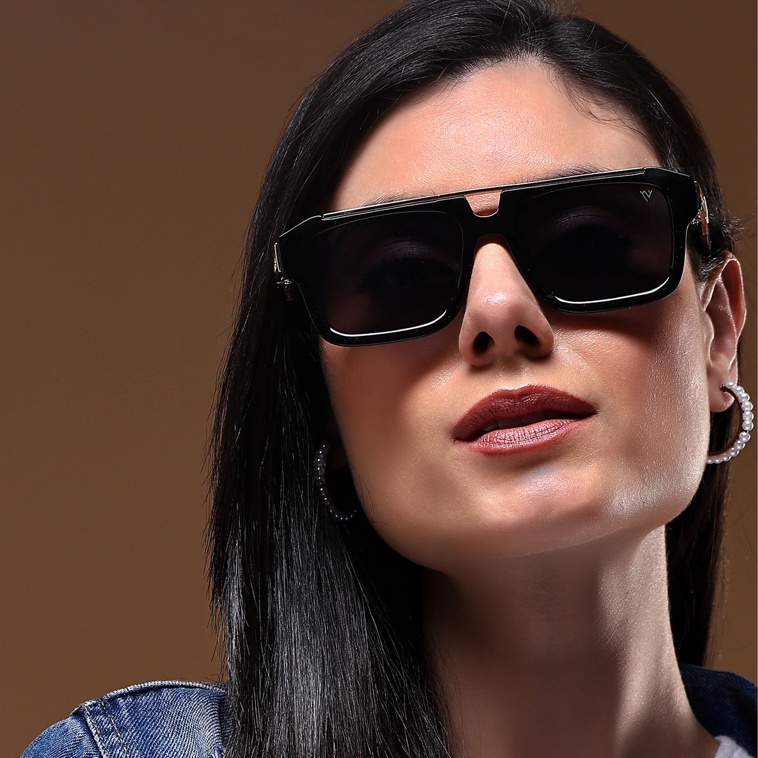 Wayfarer Sunglasses (Black Lens | Black & Golden Frame - MG5386)