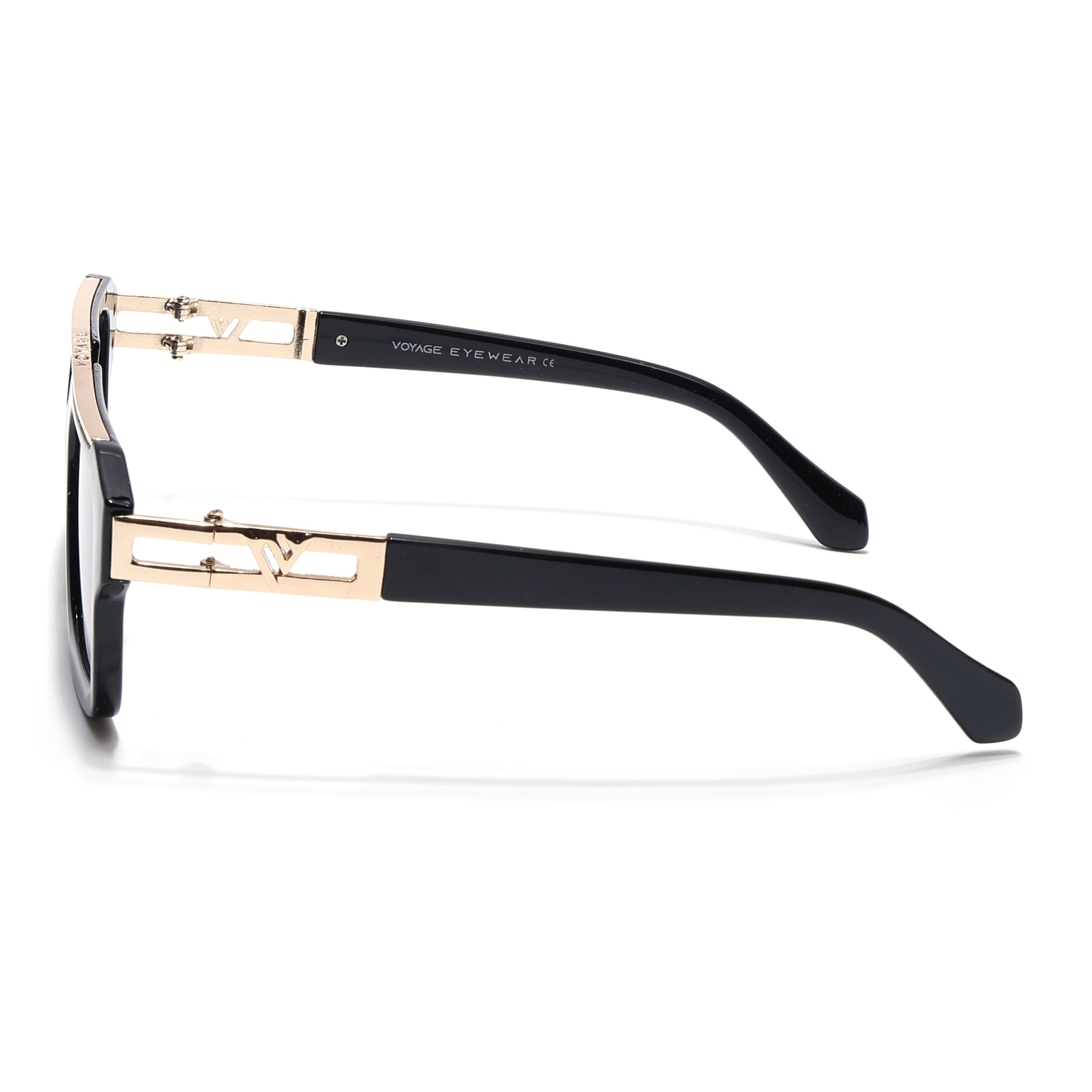 Wayfarer Sunglasses (Black Lens | Black & Golden Frame - MG5386)