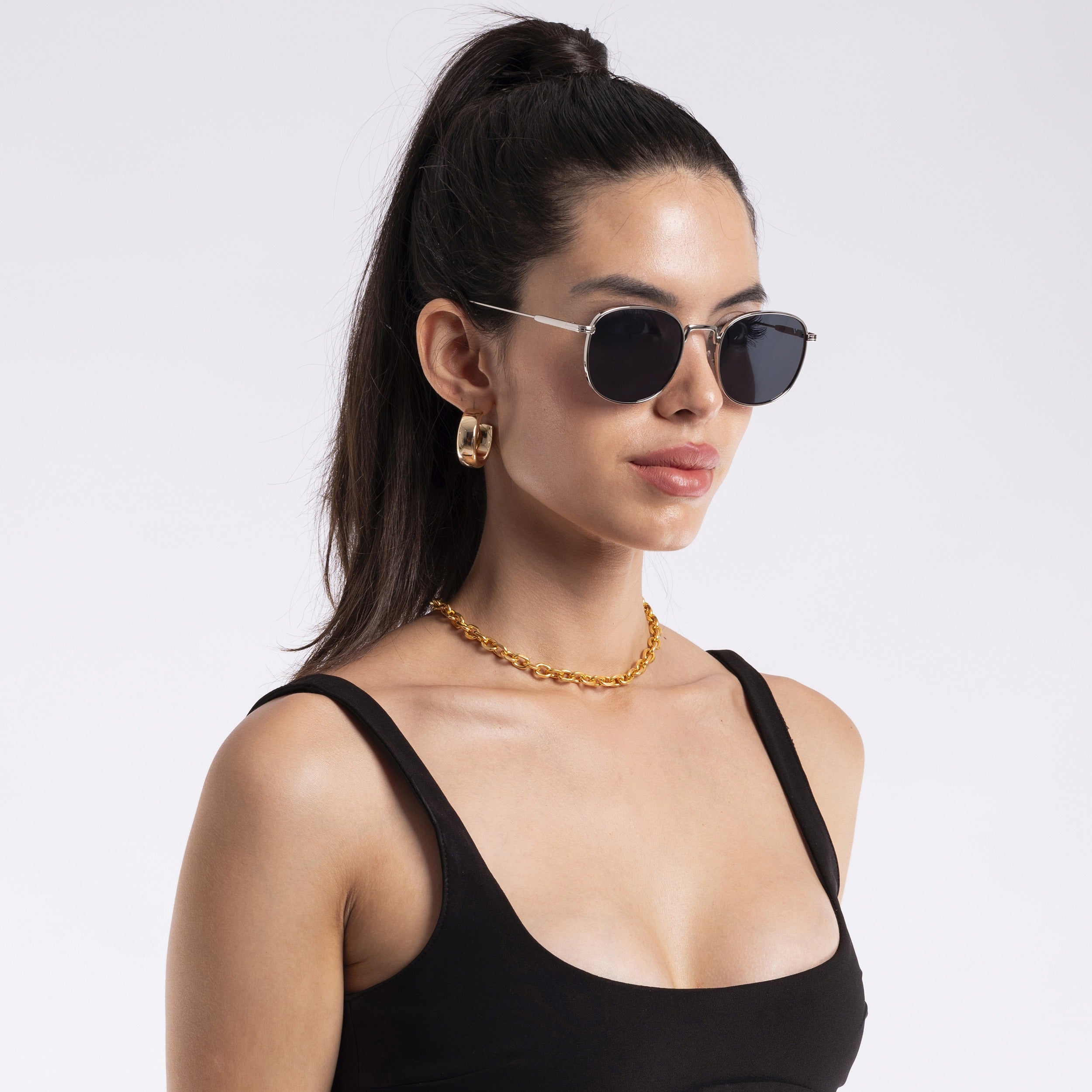 The OG | Round Black Silver Sunglasses MG2977