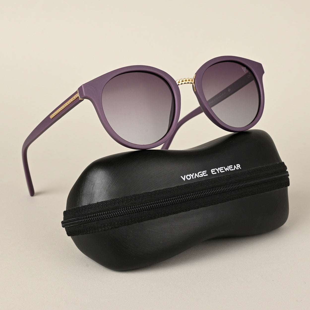 Voyage Brown & Clear Round Polarized Sunglasses for Women - PMG4260