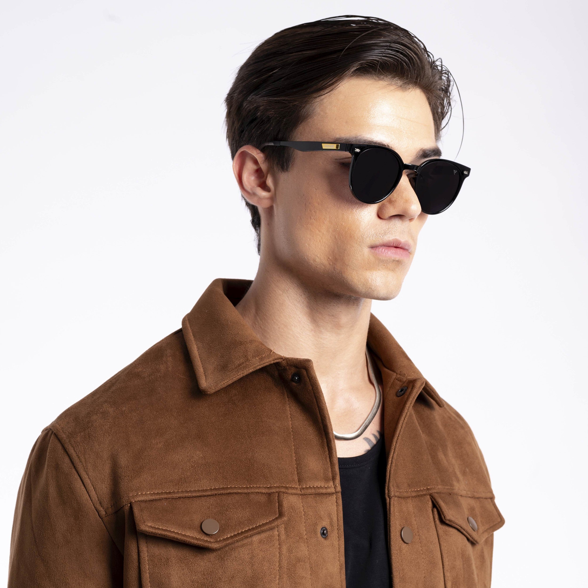 Active Shine Black Polarized Round Sunglasses - PMG4470