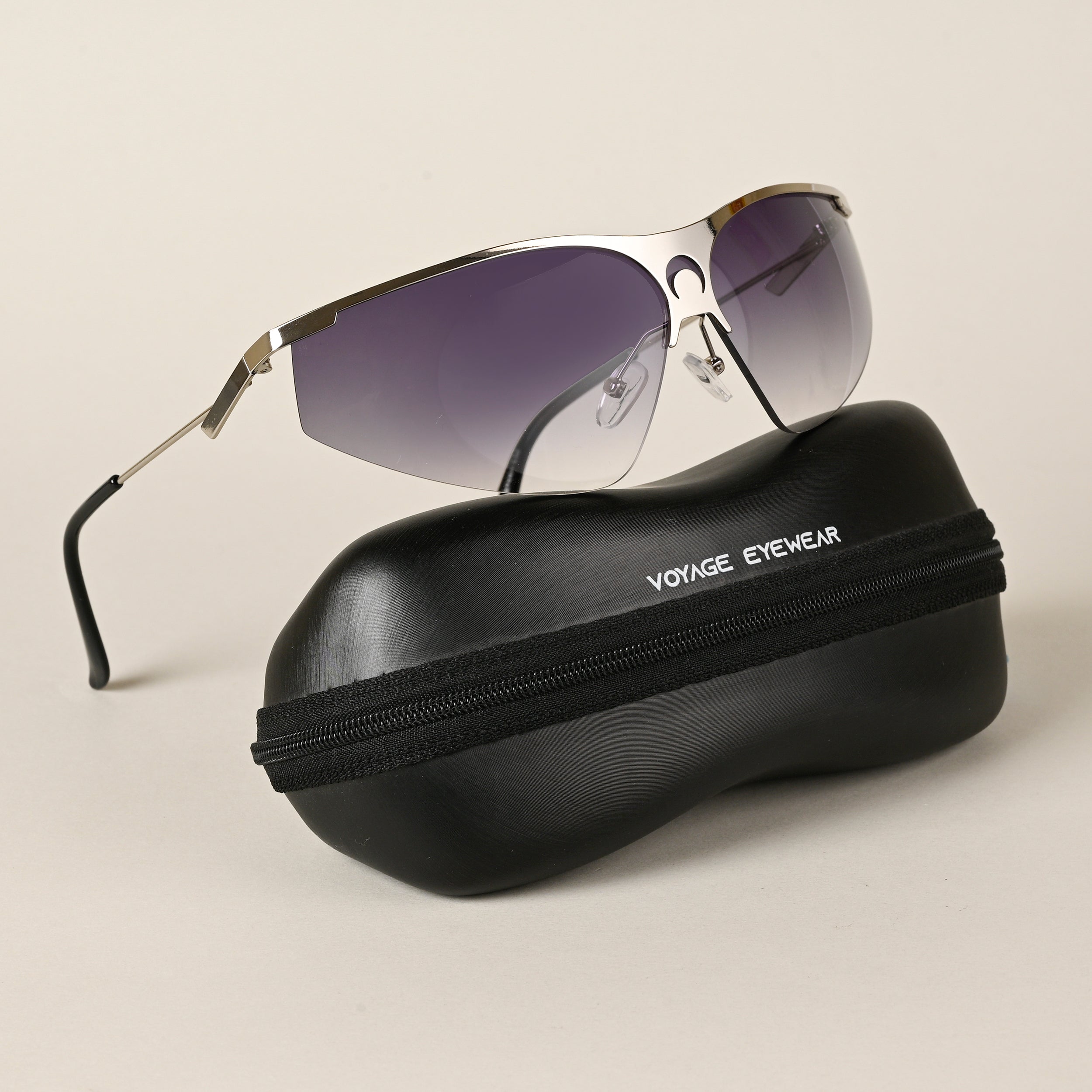 Voyage Grey & Clear Wrap-Around Sunglasses for Men & Women (3563MG4218)