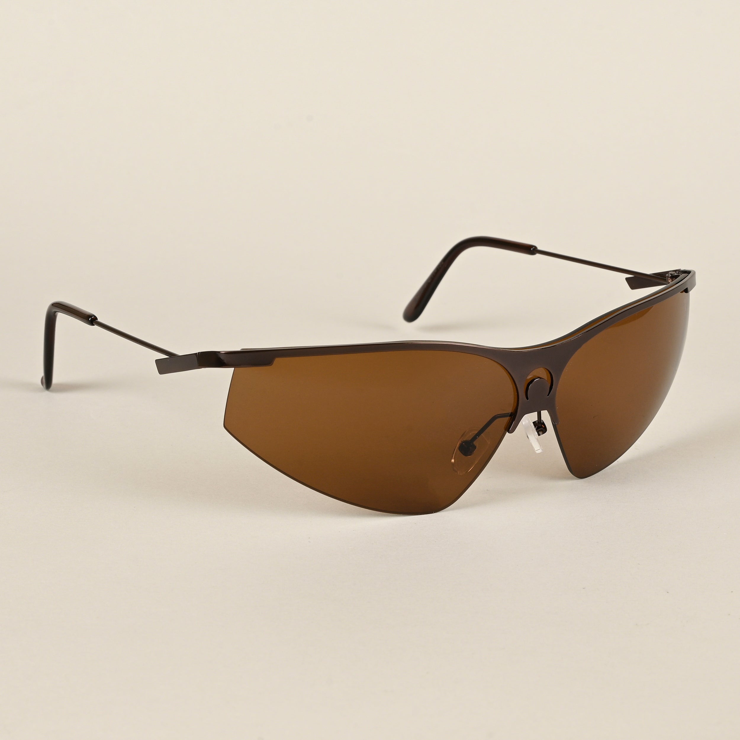 Voyage Brown Wrap-Around Sunglasses for Men & Women (3563MG4223)
