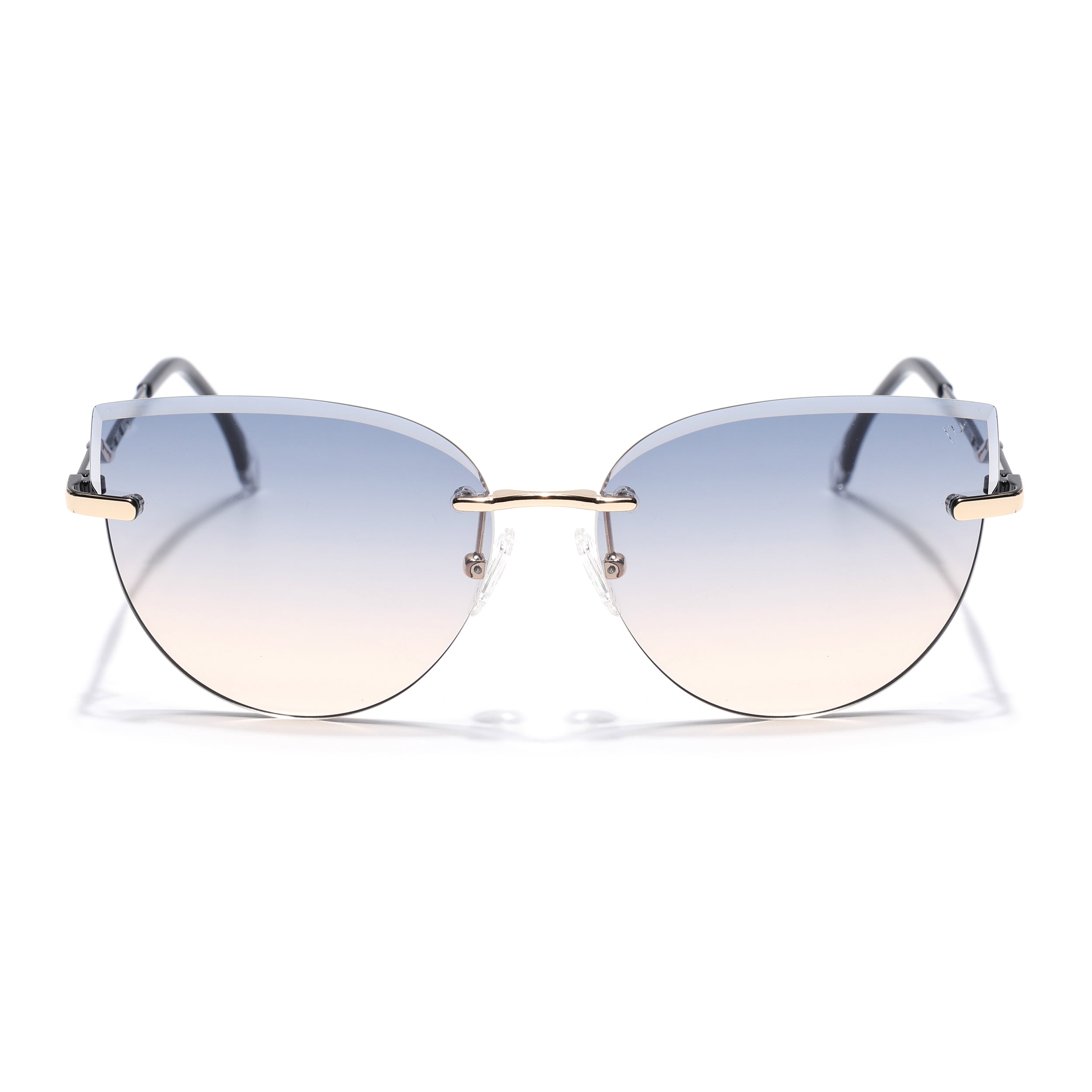 Cateye Sunglasses for Women (Grey & Brown Lens | Golden Frame - SLMG7223)