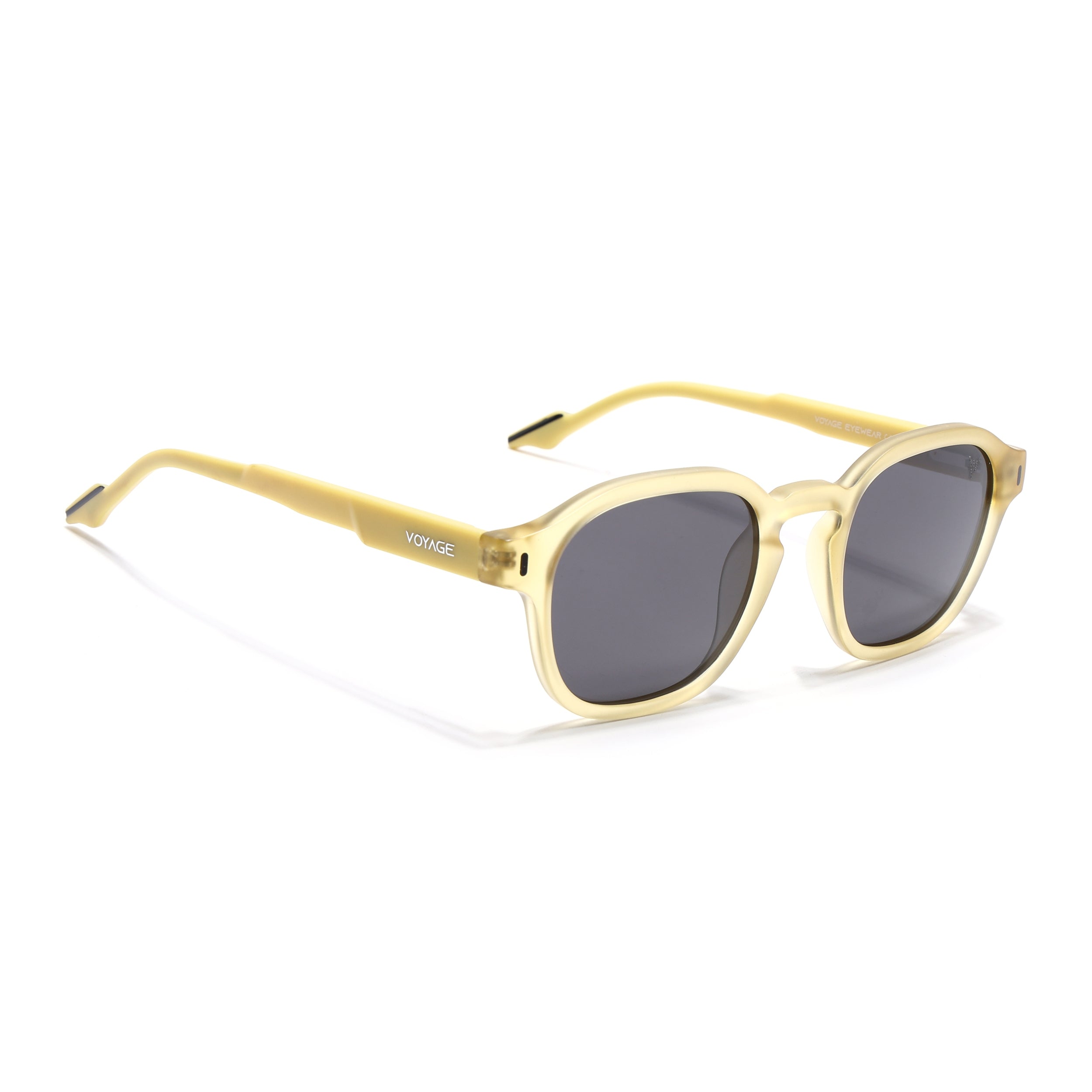 Wayfarer Polarized Sunglasses for Men & Women (Black Lens | Yellow Frame - PMG7427)