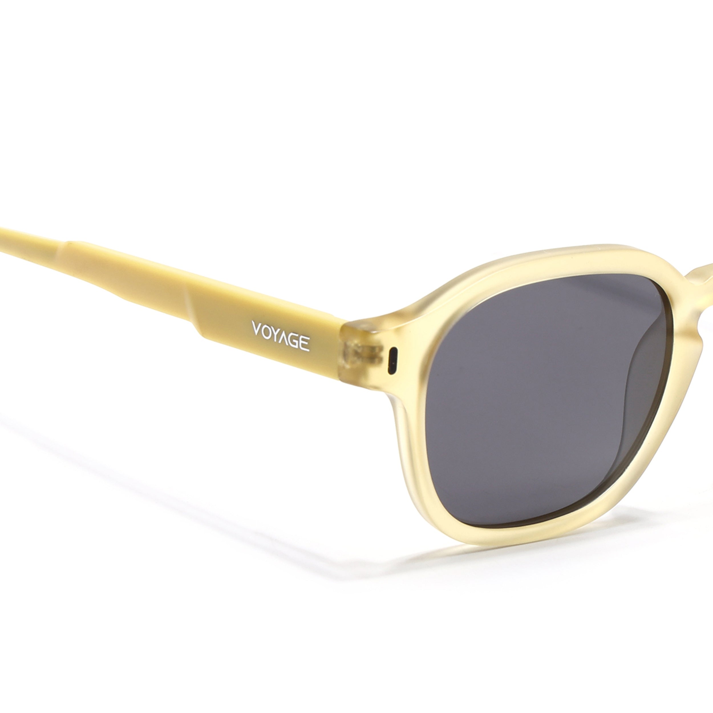 Wayfarer Polarized Sunglasses for Men & Women (Black Lens | Yellow Frame - PMG7427)