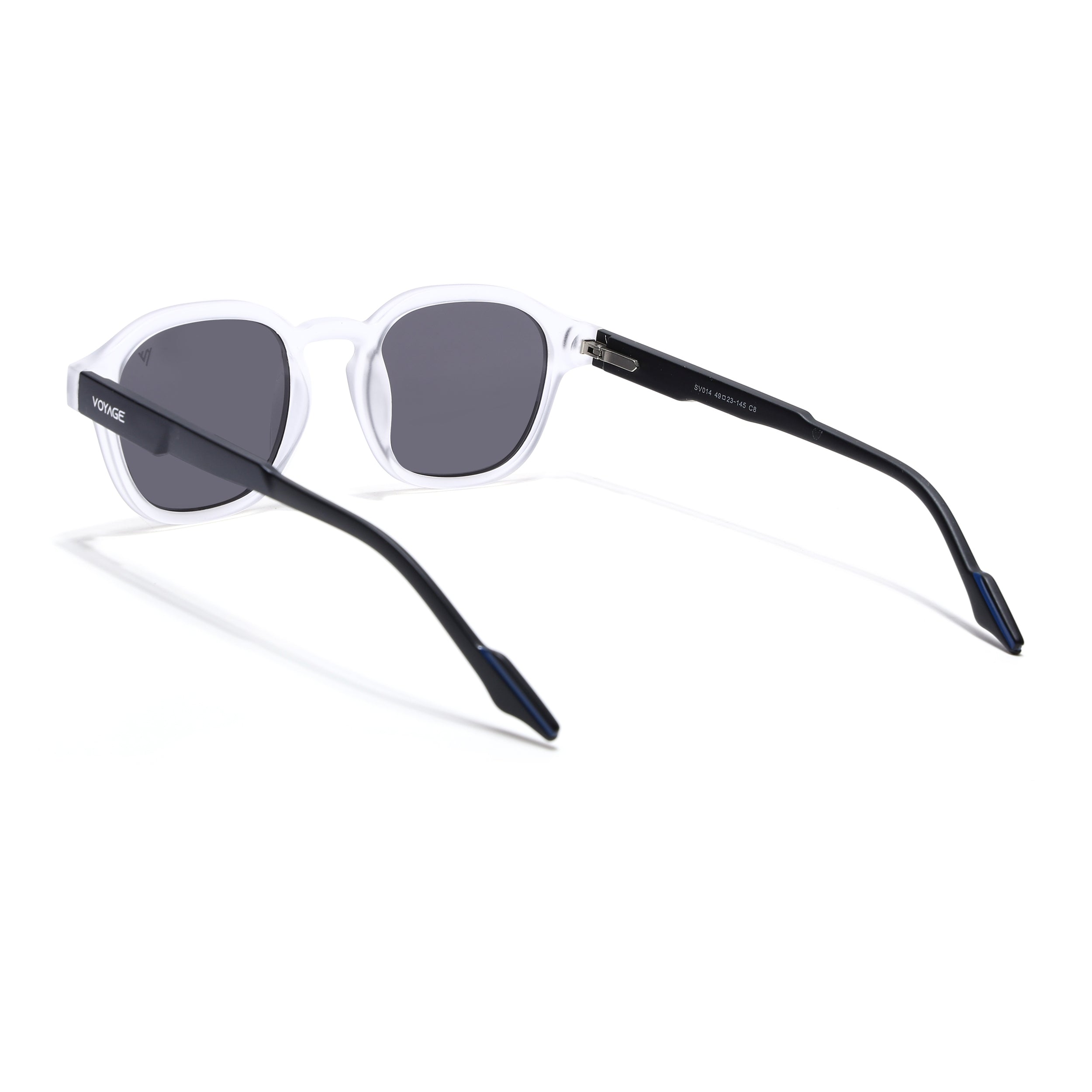 Wayfarer Polarized Sunglasses for Men & Women (Black Lens | Transparent Frame - PMG7428)