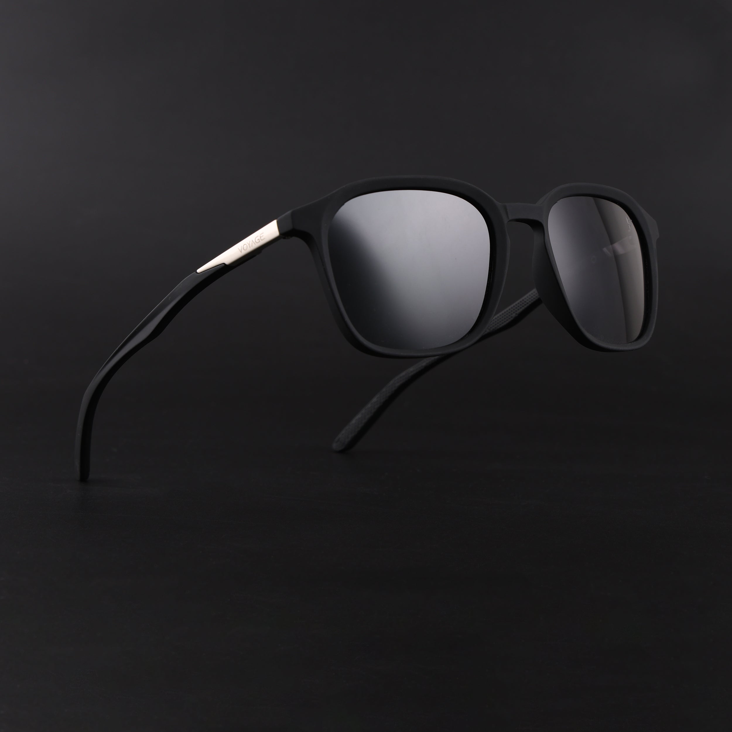 Square Polarized Sunglasses | Black Lens | Black Frame - PMG6789