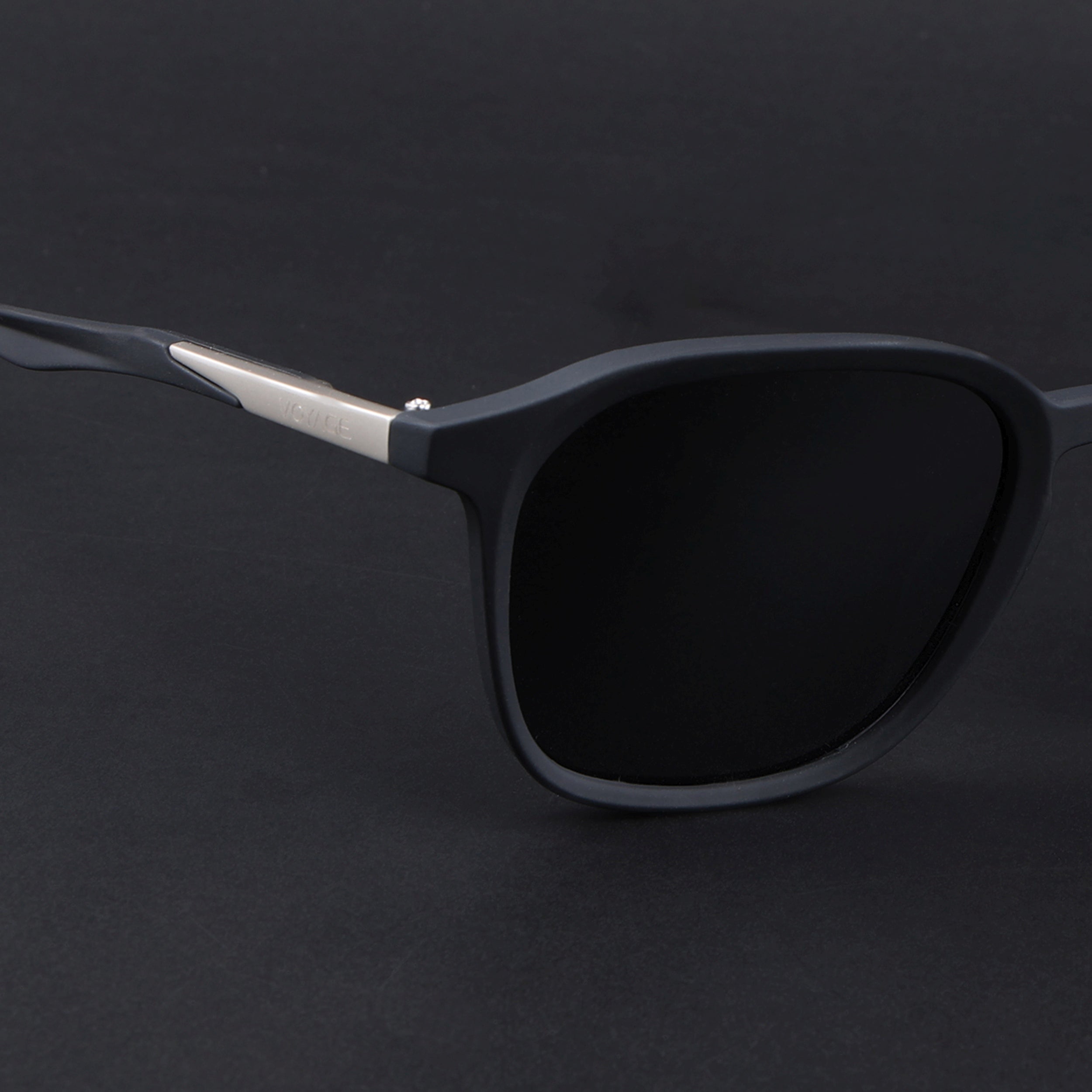 Square Polarized Sunglasses | Black Lens | Black Frame - PMG6789