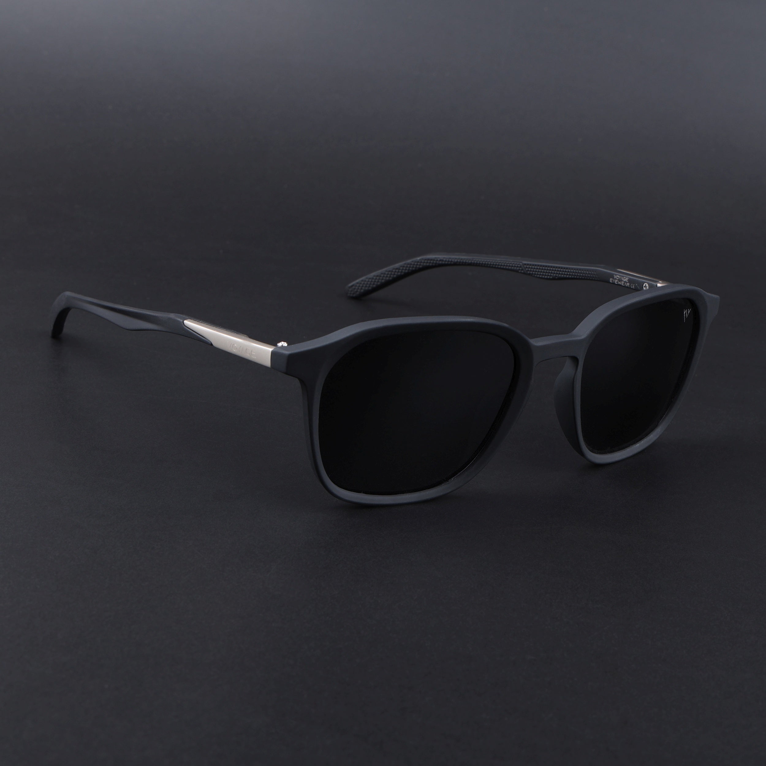 Square Polarized Sunglasses | Black Lens | Black Frame - PMG6789