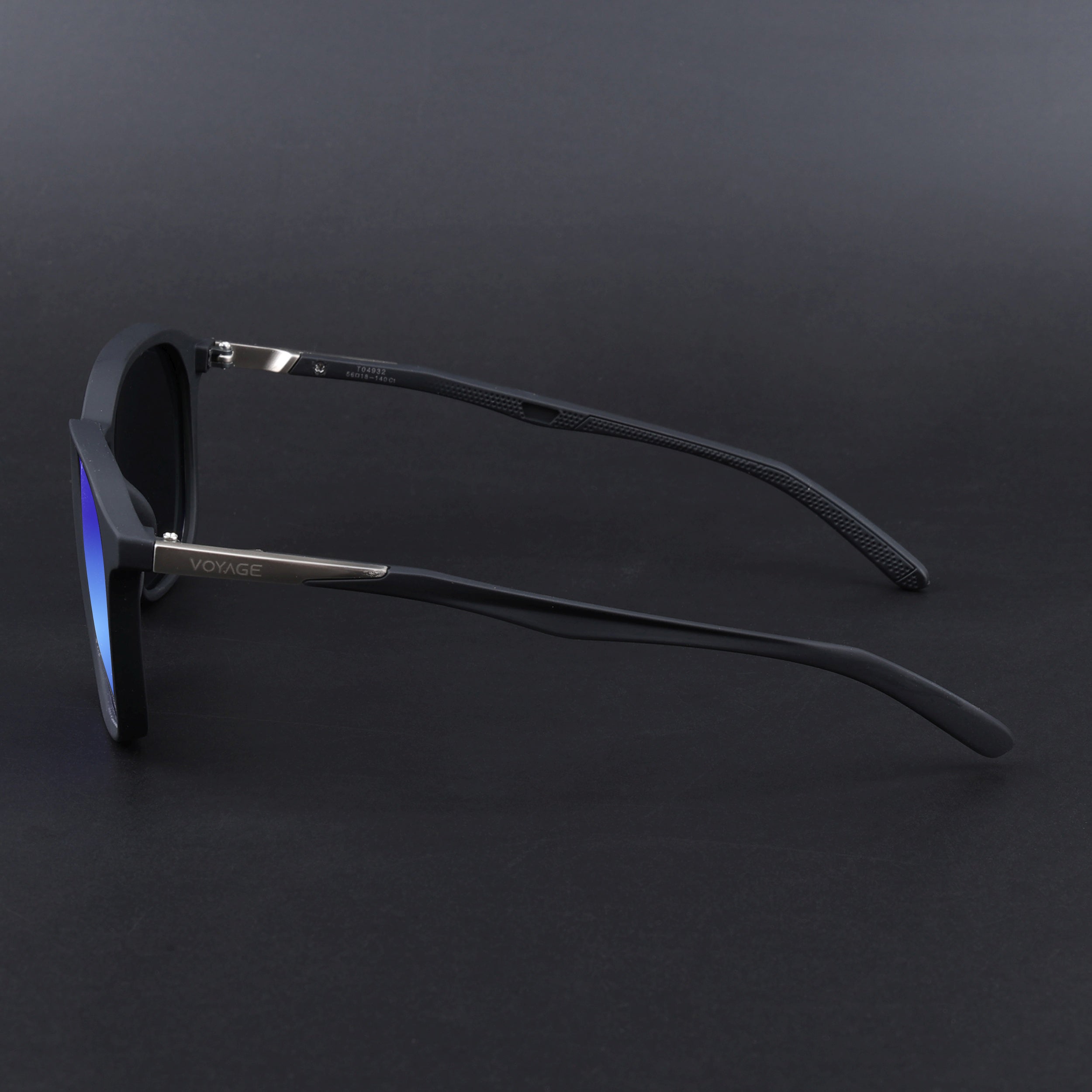 Square Polarized Sunglasses | Blue Lens | Black Frame - PMG6790