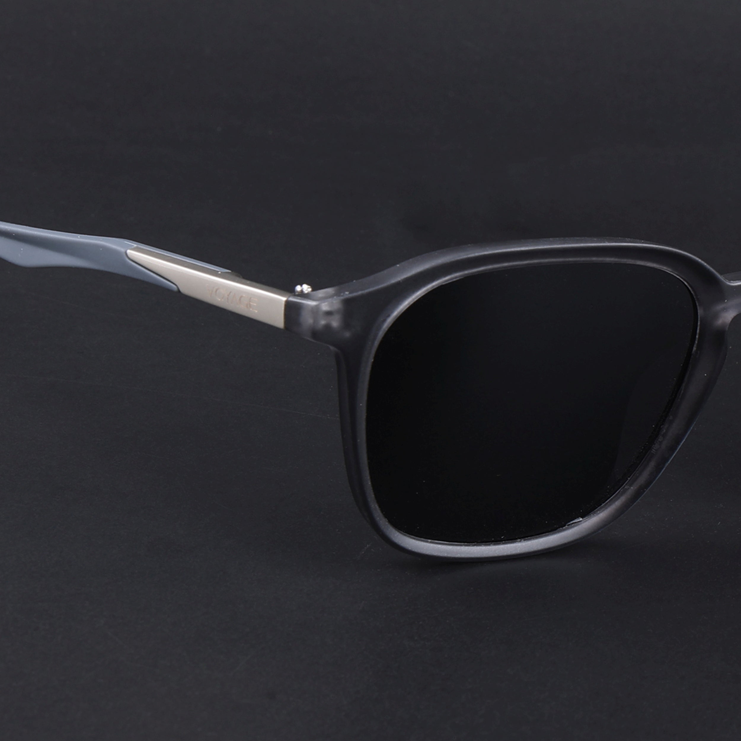 Square Polarized Sunglasses | Black Lens | Grey Frame - PMG6791