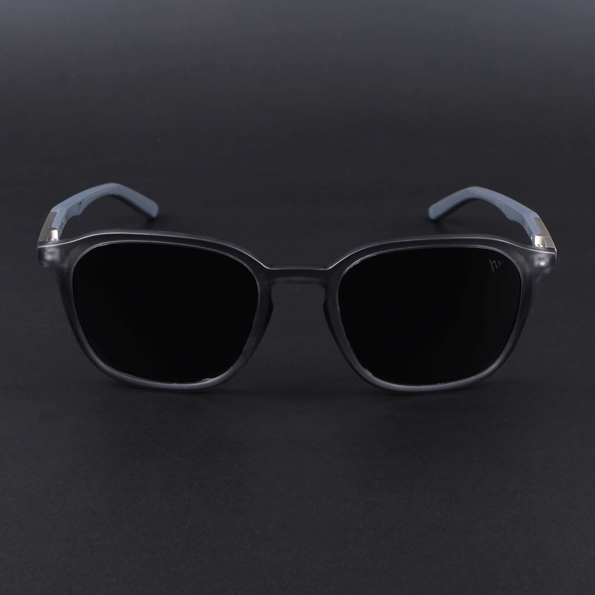 Square Polarized Sunglasses | Black Lens | Grey Frame - PMG6791