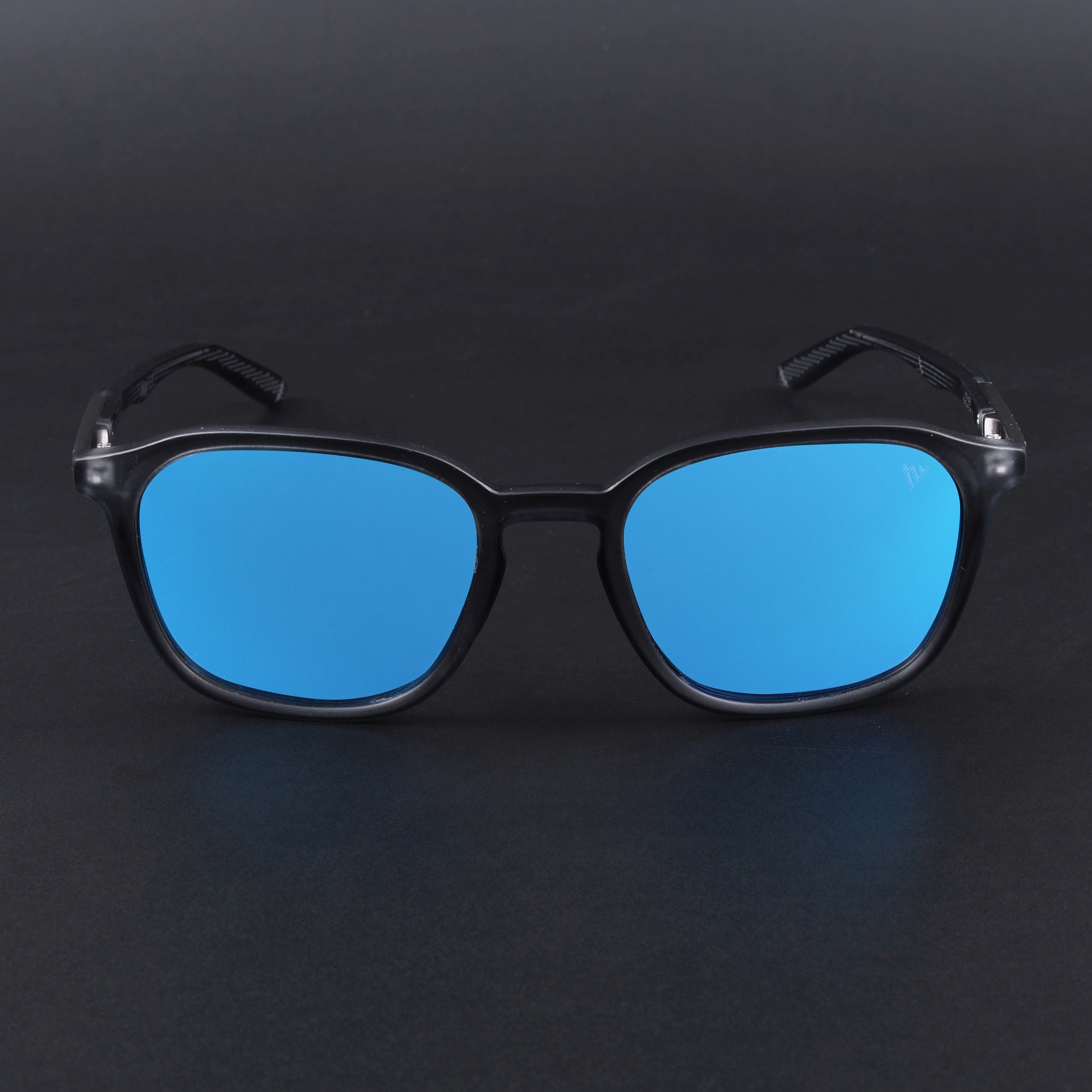 Square Polarized Sunglasses | Sky Blue Lens | Grey Frame - PMG6792