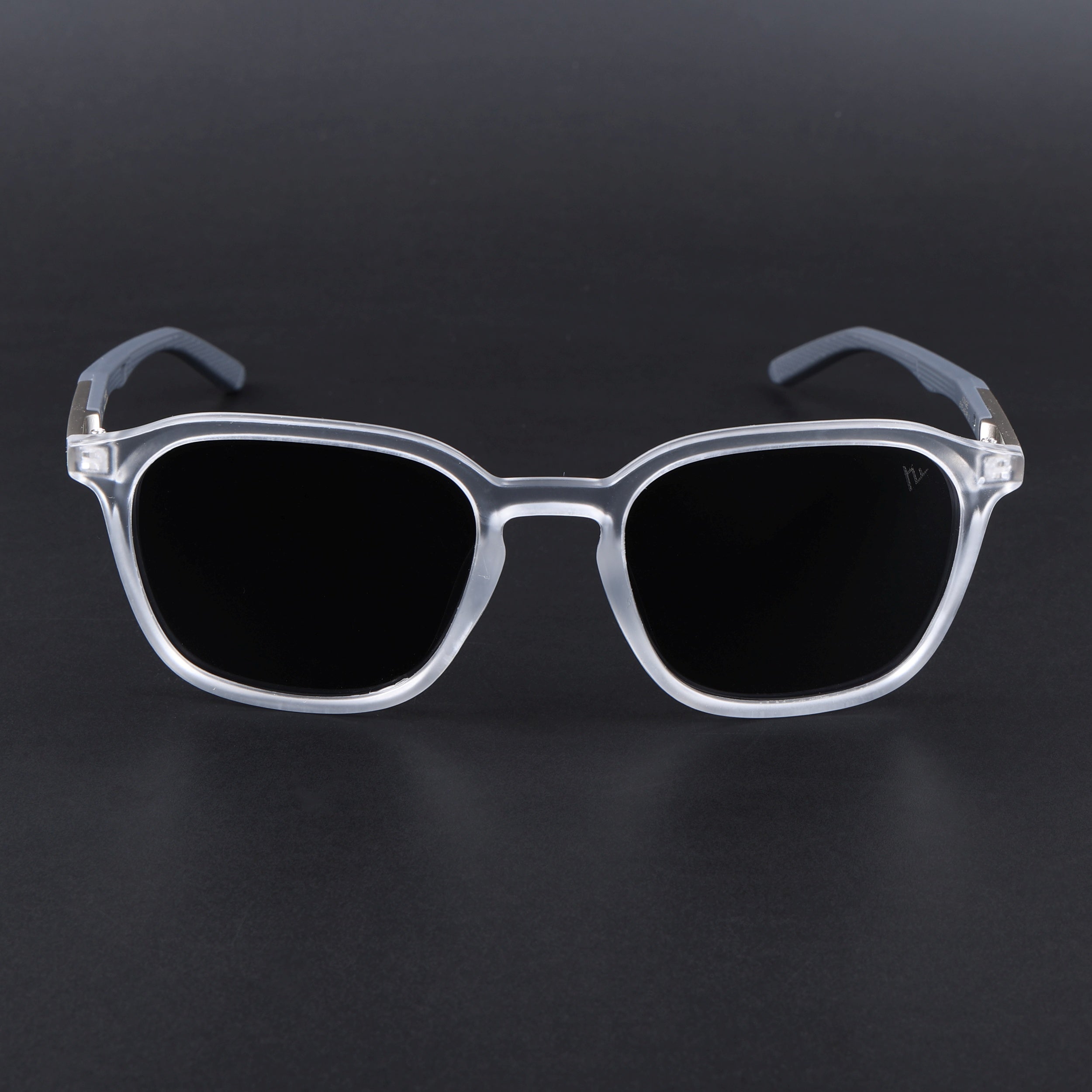 Square Polarized Sunglasses | Black Lens | Transparent Frame - PMG6793