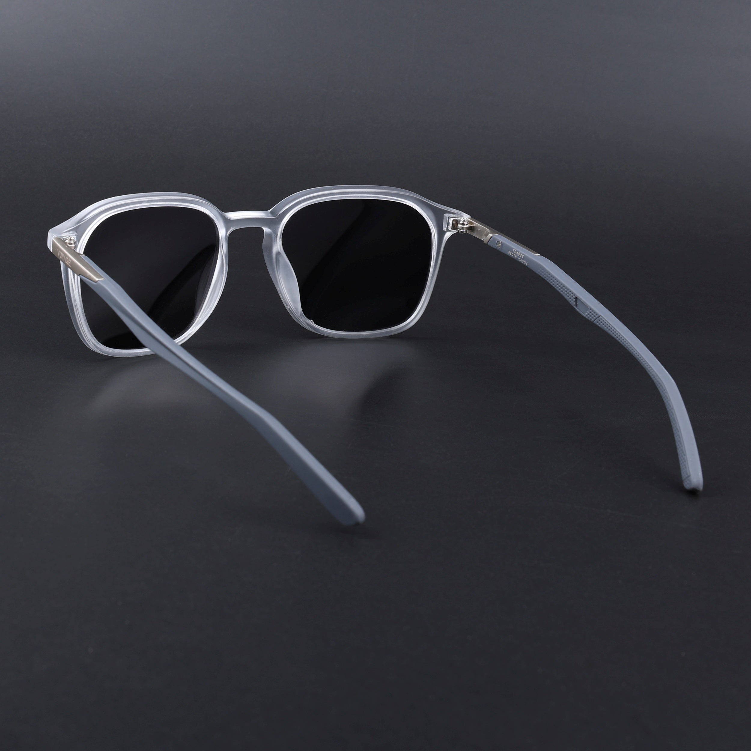 Square Polarized Sunglasses | Black Lens | Transparent Frame - PMG6793