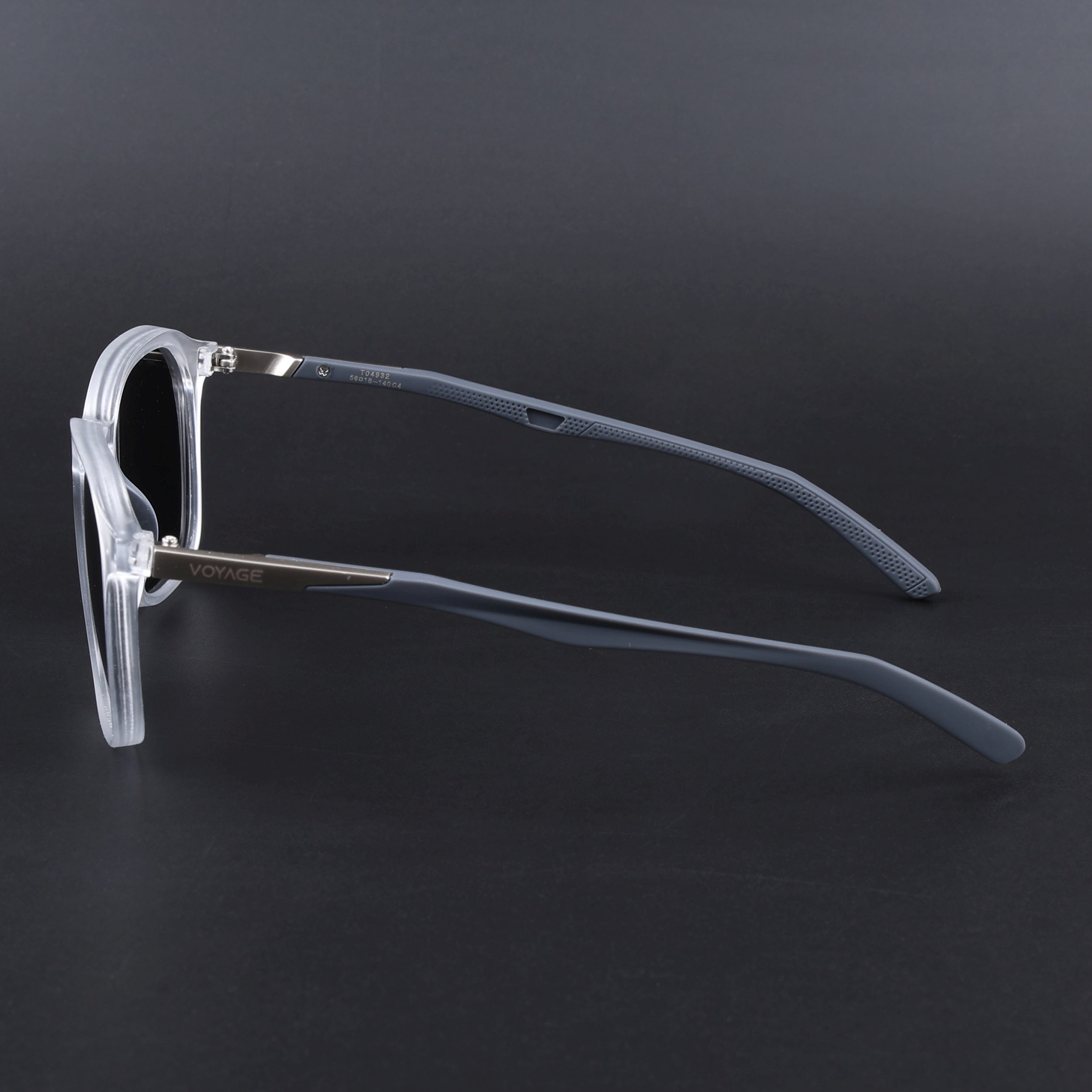 Square Polarized Sunglasses | Black Lens | Transparent Frame - PMG6793