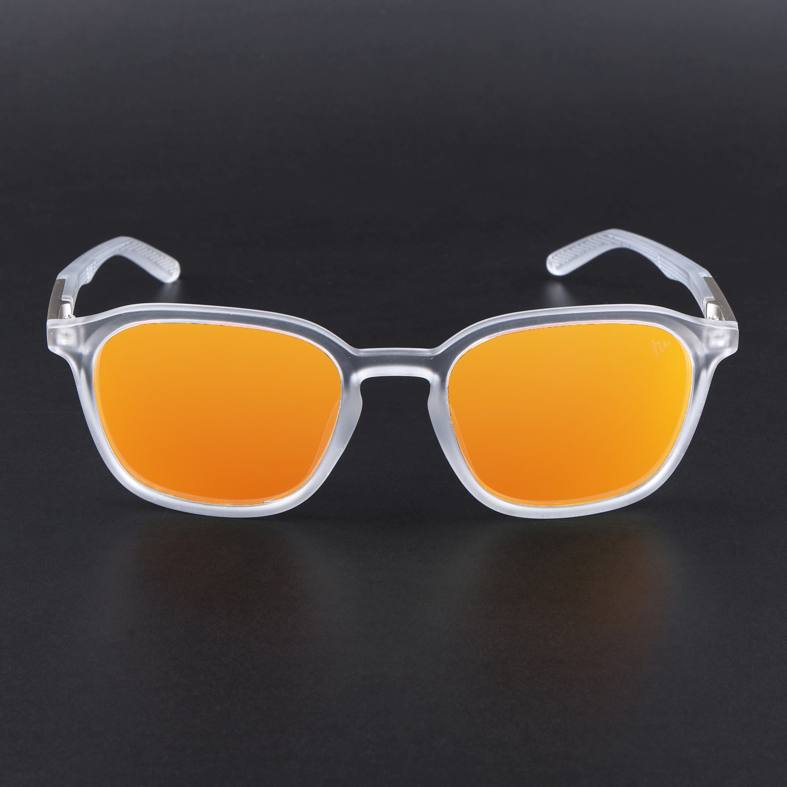 Square Polarized Sunglasses | Orange Lens | Transparent Frame - PMG6794