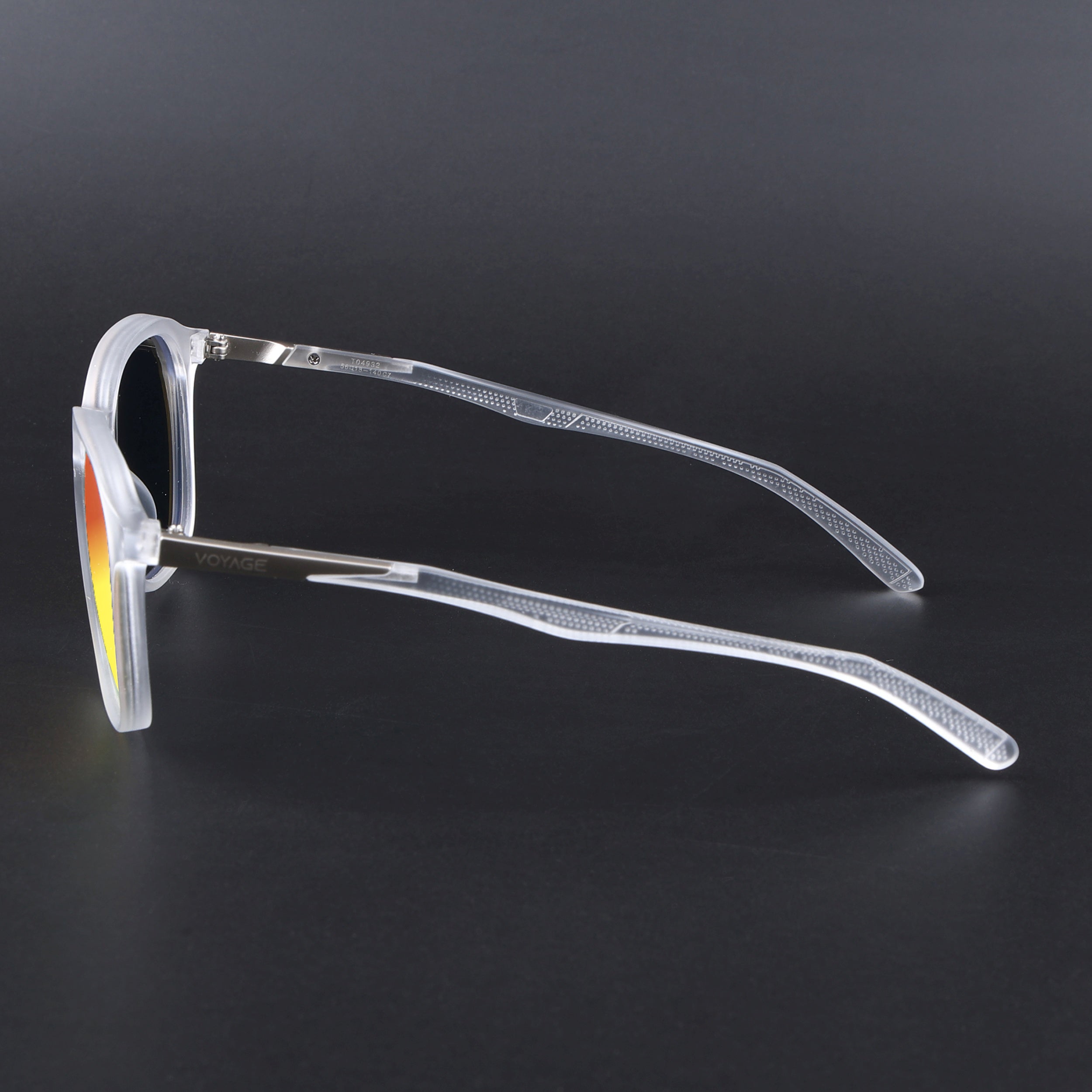 Square Polarized Sunglasses | Orange Lens | Transparent Frame - PMG6794