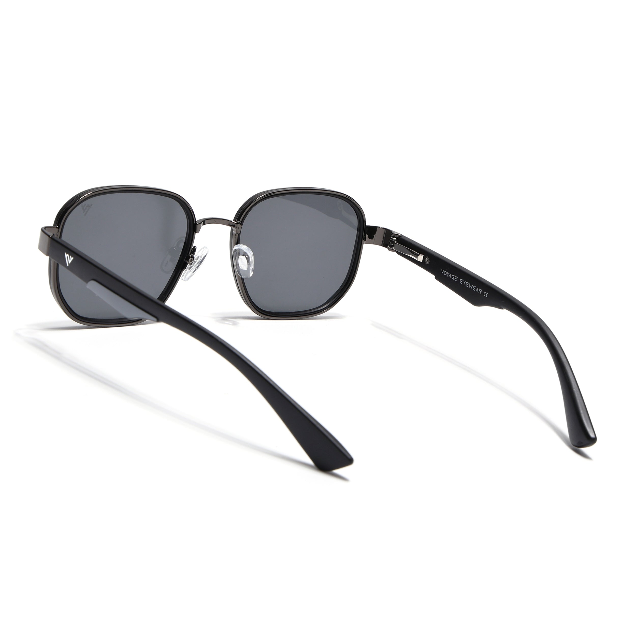 Square Sunglasses for Men & Women (Black Lens | Matt Black Frame - MG7340)