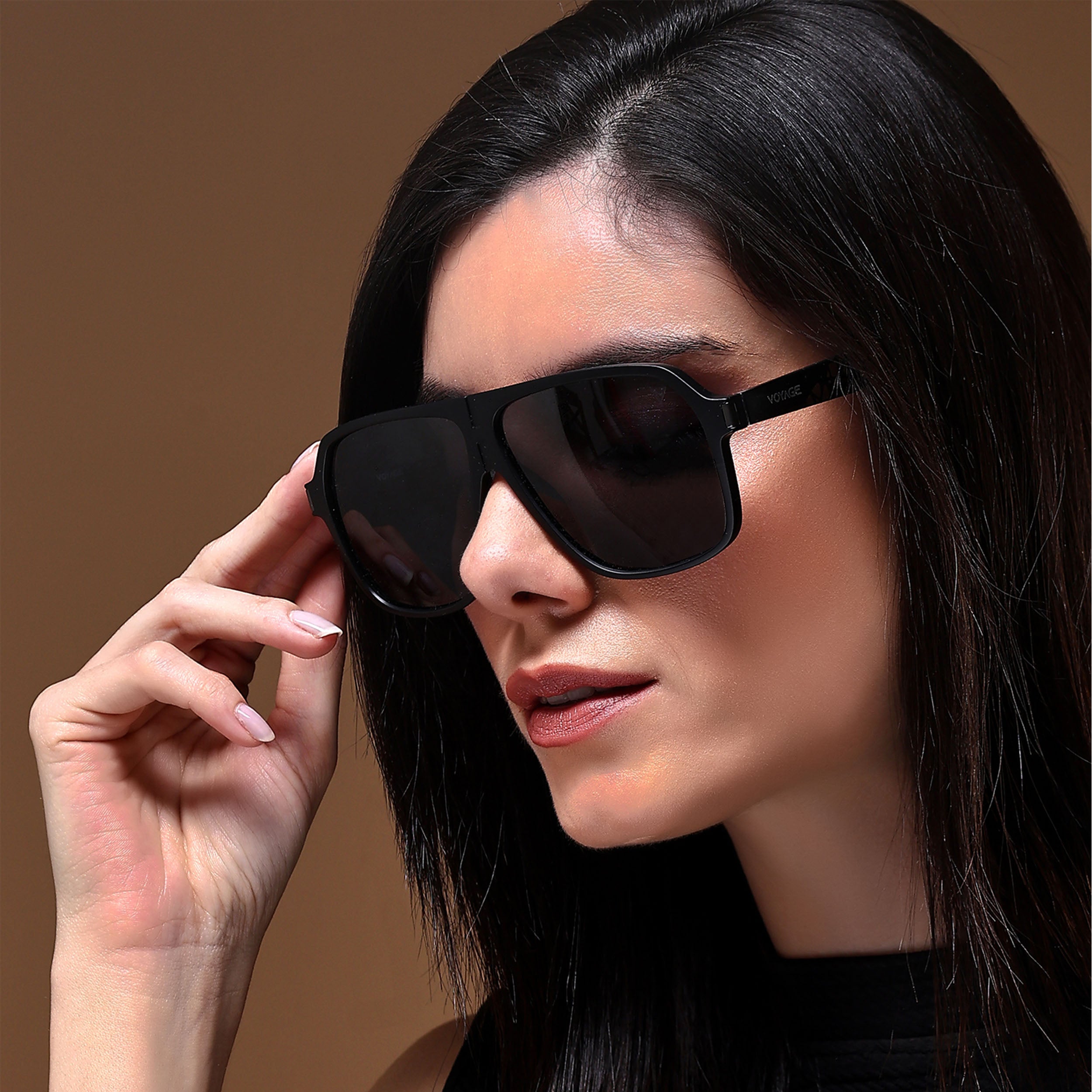 Voyage Exclusive Black Polarized Wayfarer Sunglasses for Men & Women - PMG4576
