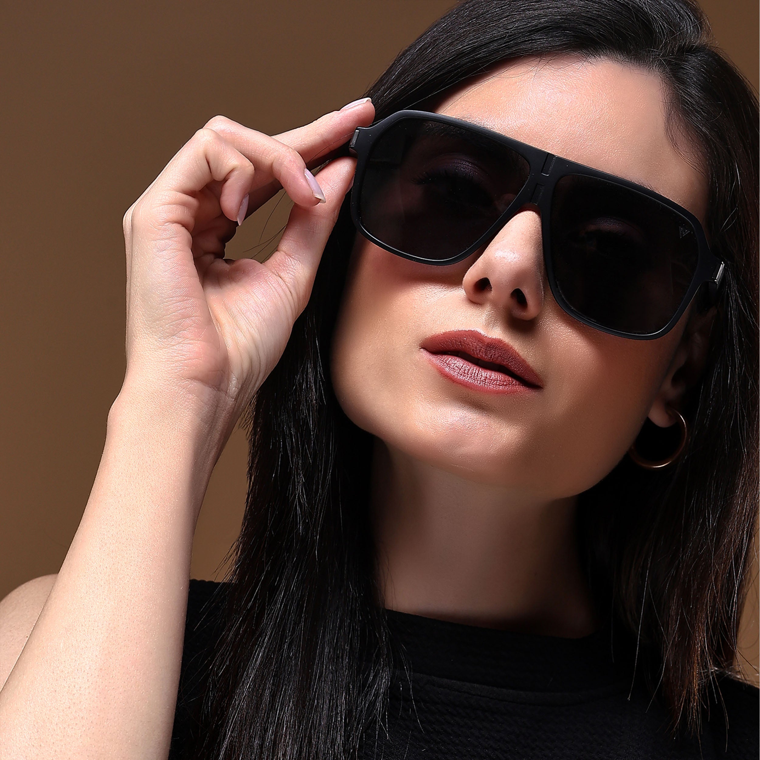 Voyage Exclusive Black Polarized Wayfarer Sunglasses for Men & Women - PMG4576