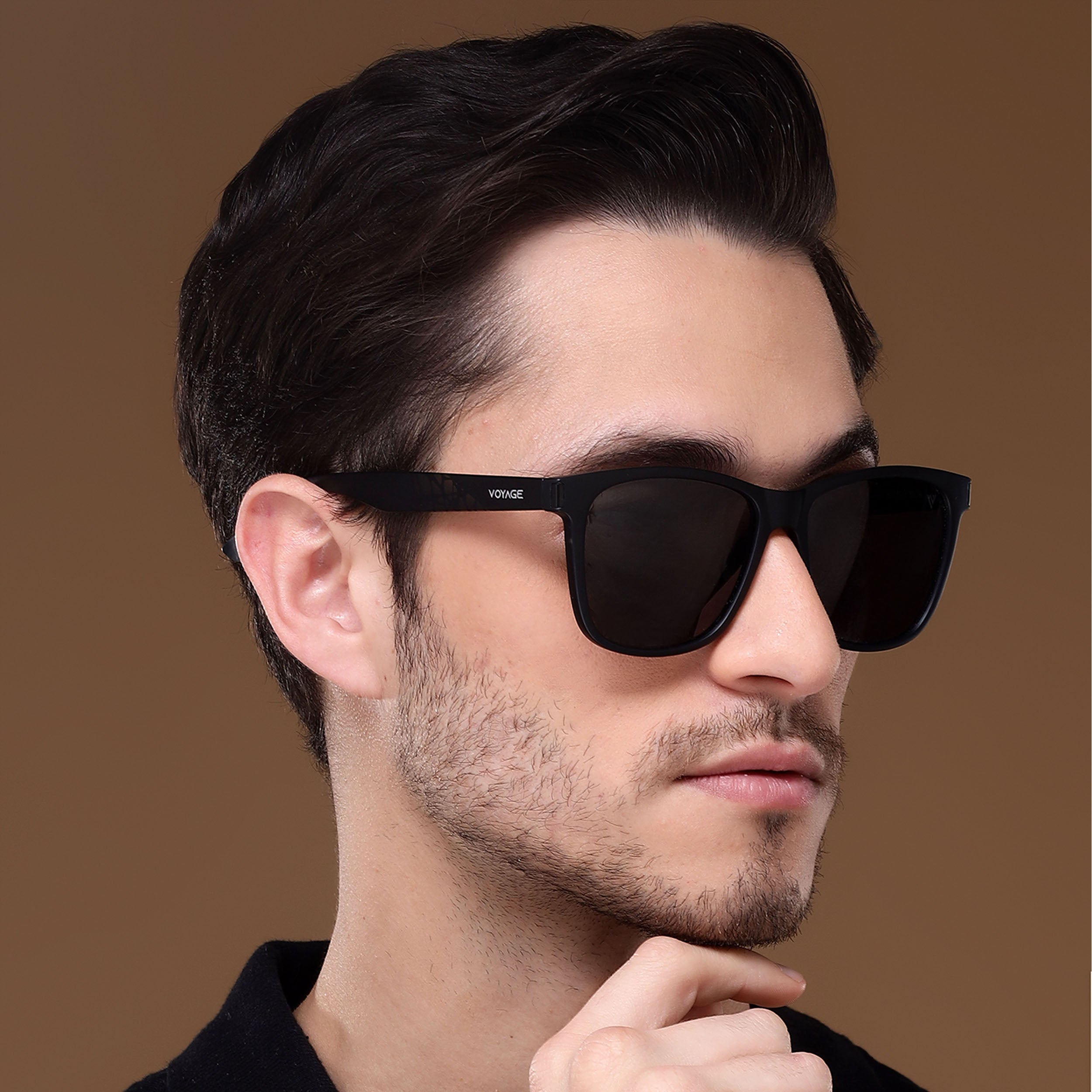 Voyage Exclusive Black Polarized Wayfarer Sunglasses for Men & Women - PMG4579