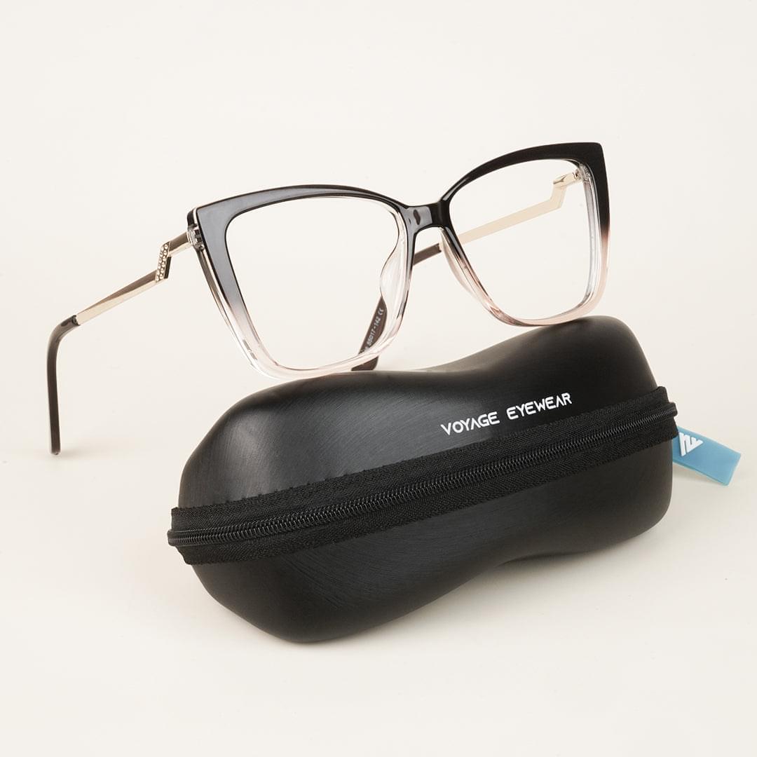 Voyage Black & Brown Cateye Eyeglasses for Women - MG4014
