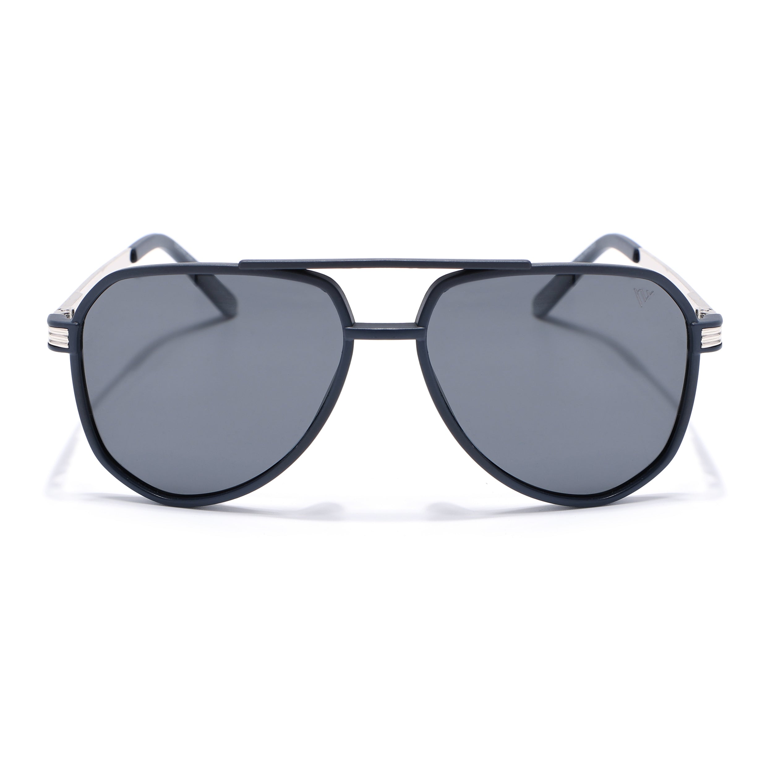 Aviator Polarized Sunglasses (Black Lens | Navy Blue Frame - PMG5537)