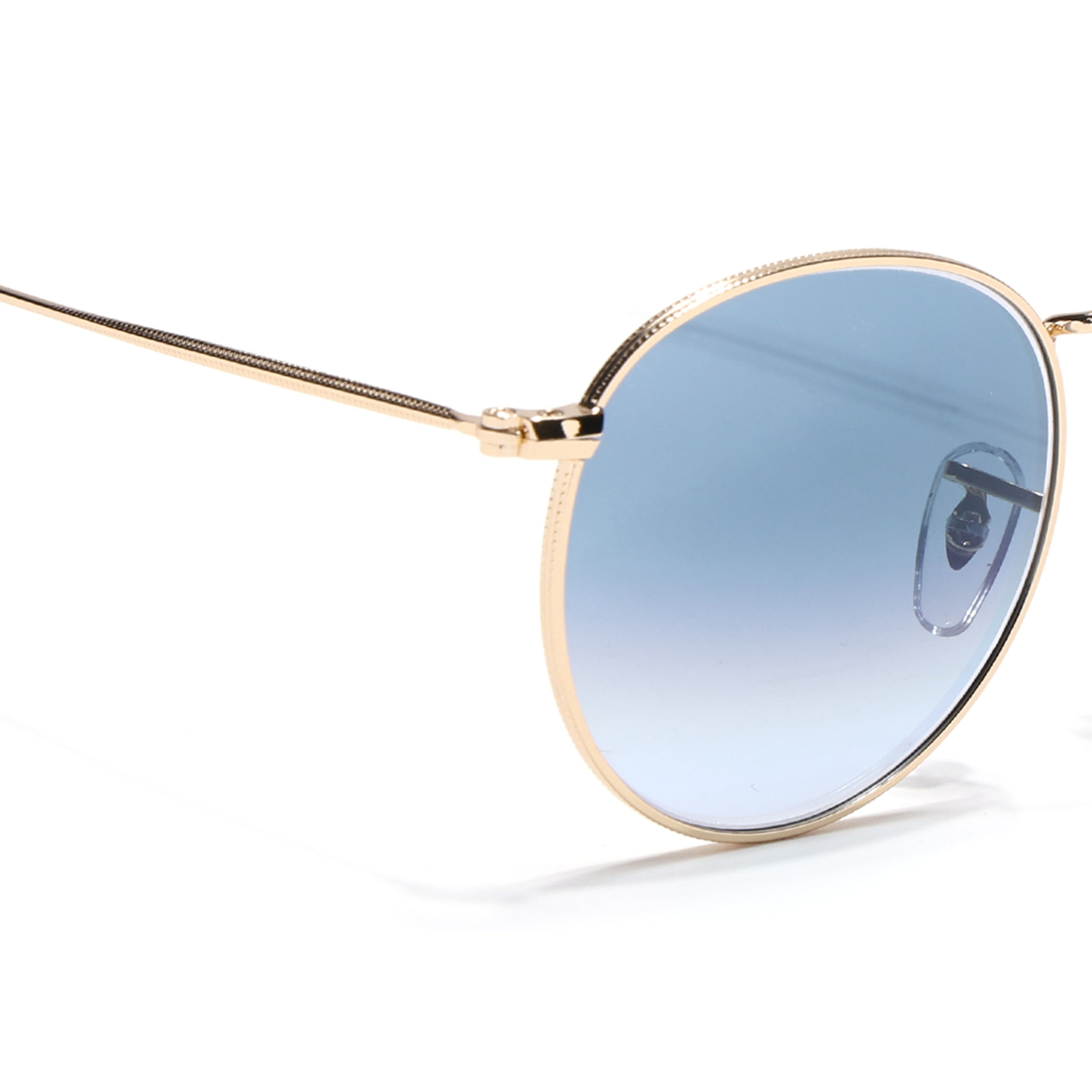 Round Sunglasses for Men & Women (Grey & Clear Lens | Golden Frame - MG7562)