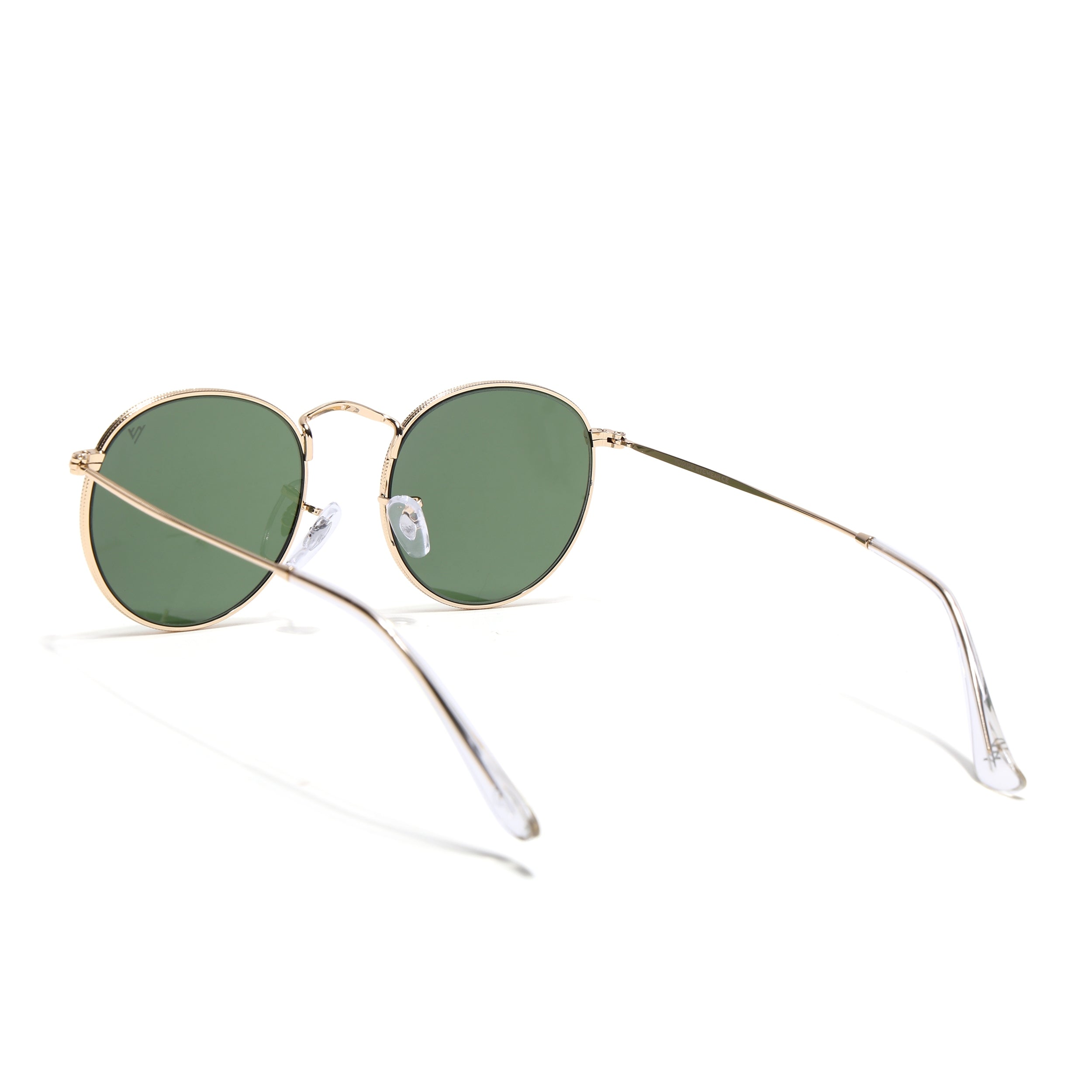 Round Sunglasses for Men & Women (Olive Lens | Golden Frame - MG7563)