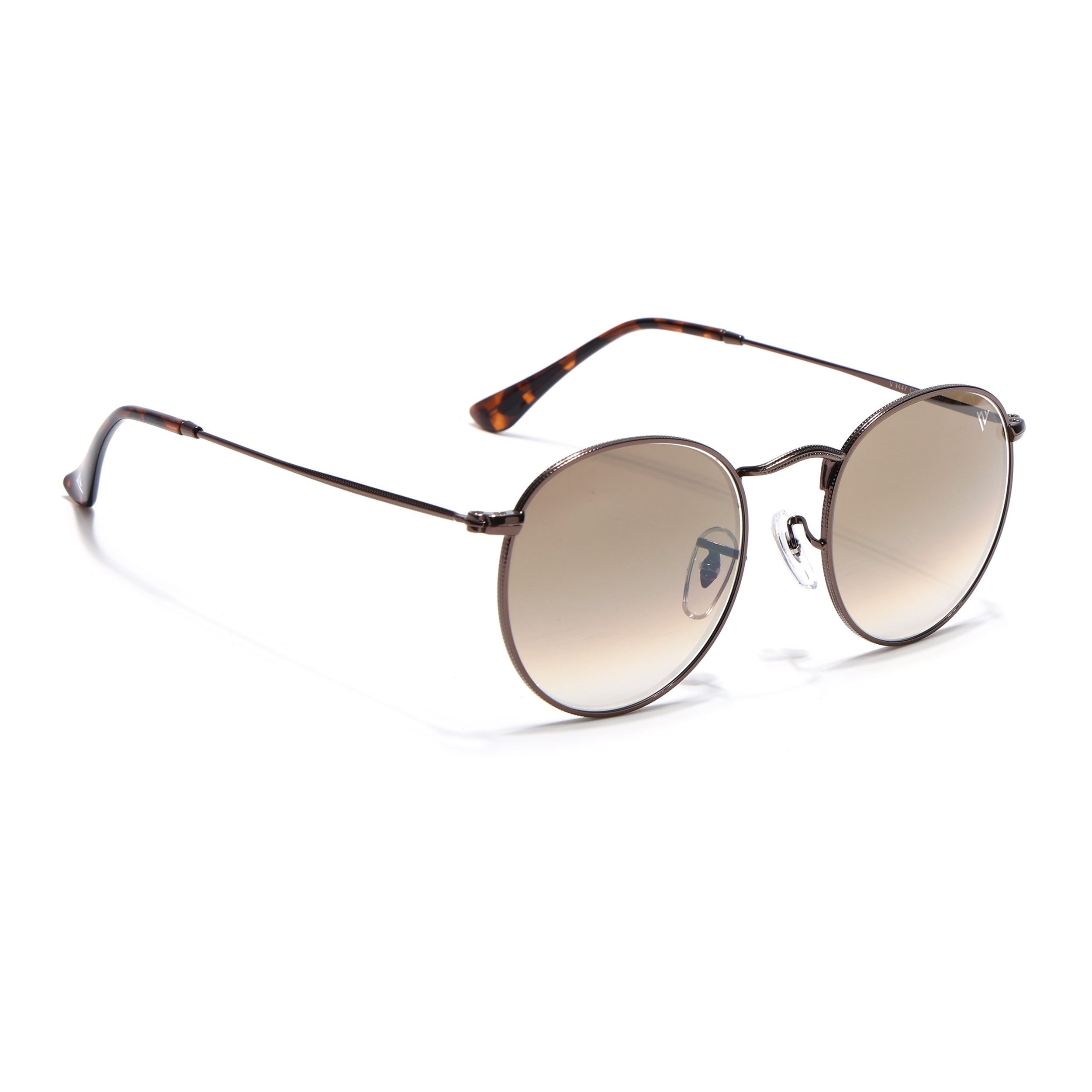 Round Sunglasses for Men & Women (Brown & Clear Lens | Brown Frame - MG7564)