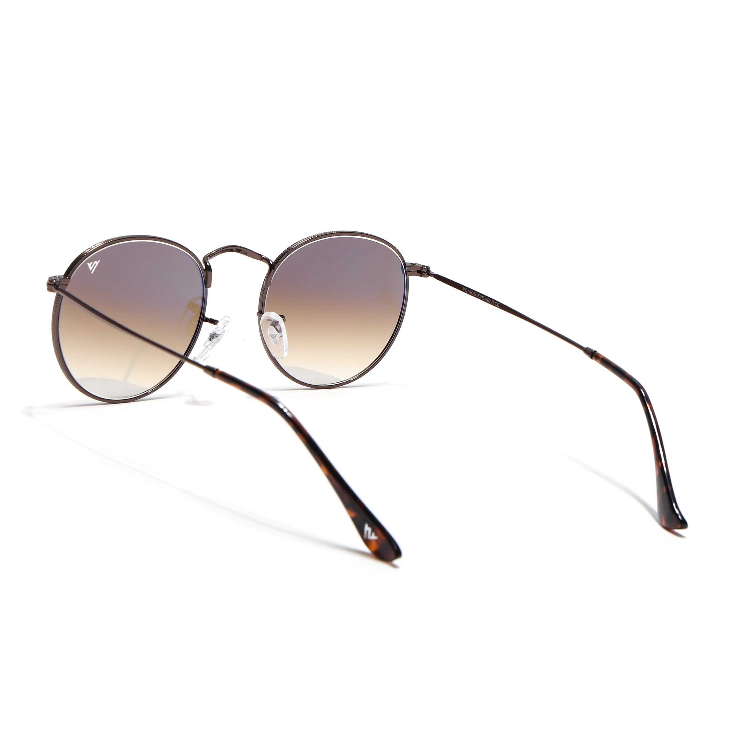 Round Sunglasses for Men & Women (Brown & Clear Lens | Brown Frame - MG7564)