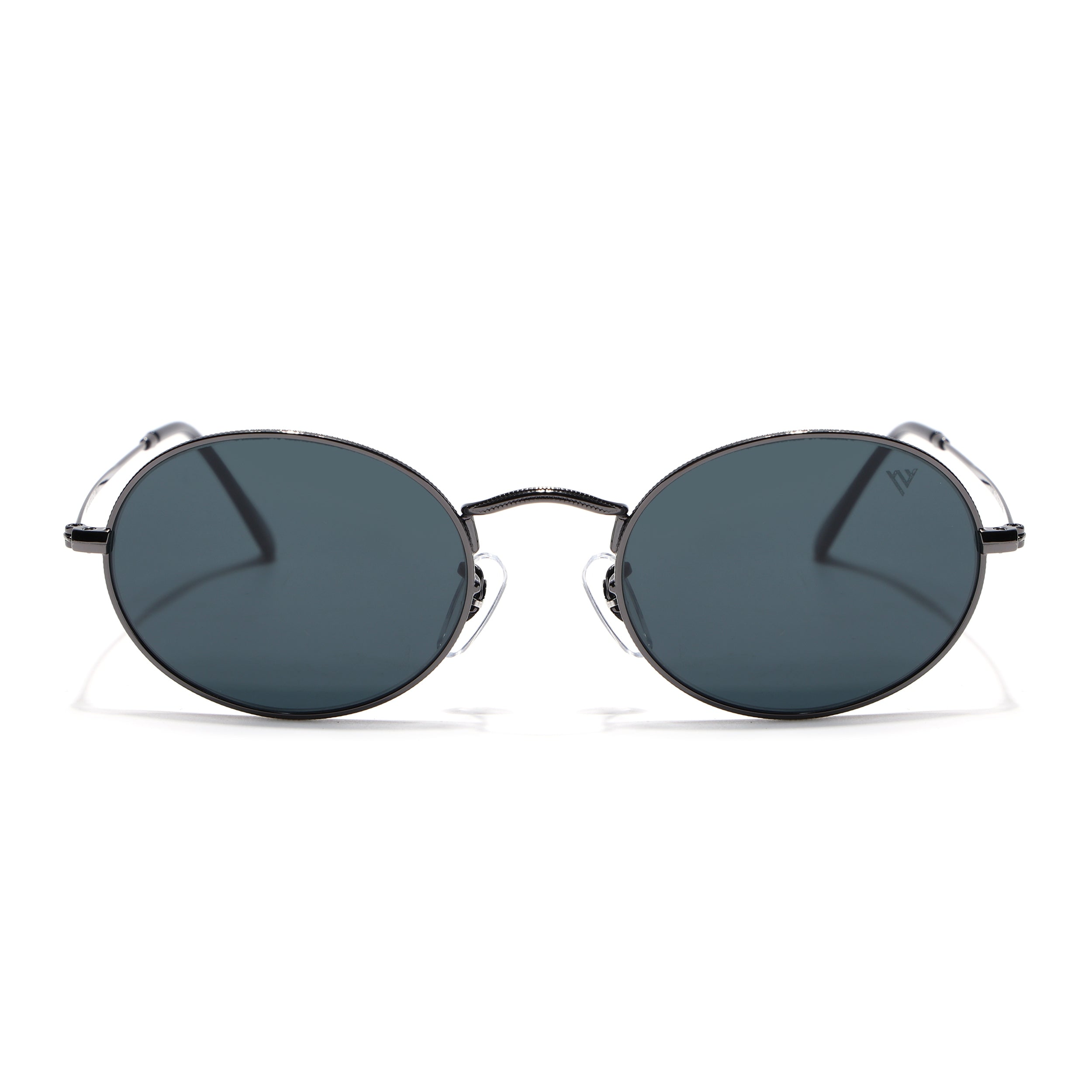 Oval Sunglasses for Men & Women (Black Lens | Grey Frame - MG7547)