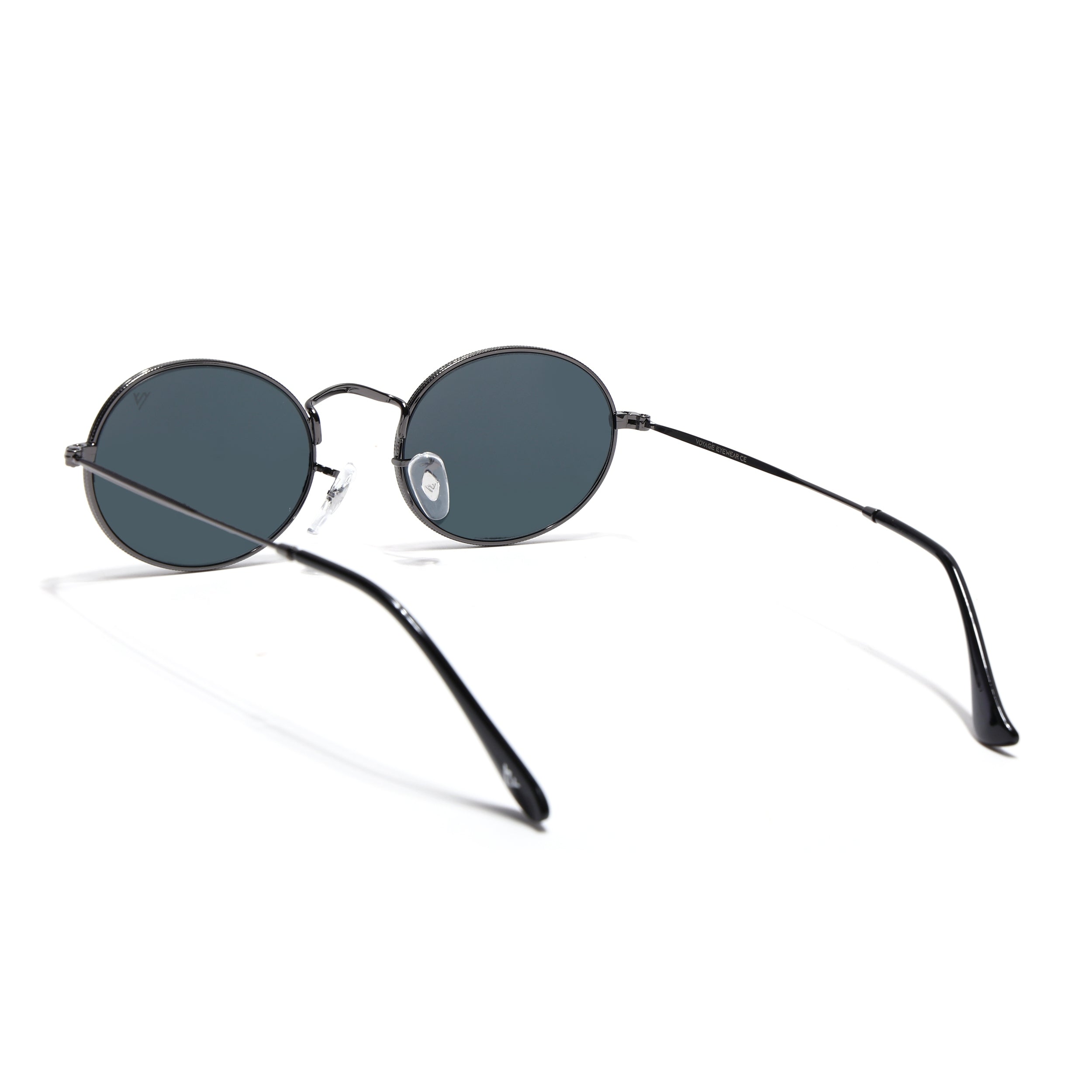 Oval Sunglasses for Men & Women (Black Lens | Grey Frame - MG7547)