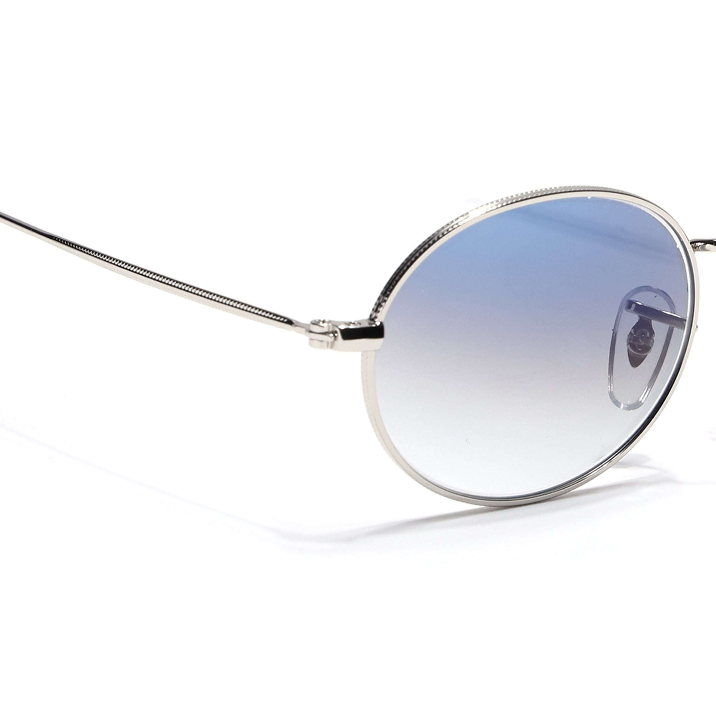 Oval Sunglasses for Men & Women (Blue & Clear Lens | Silver Frame - MG7549)