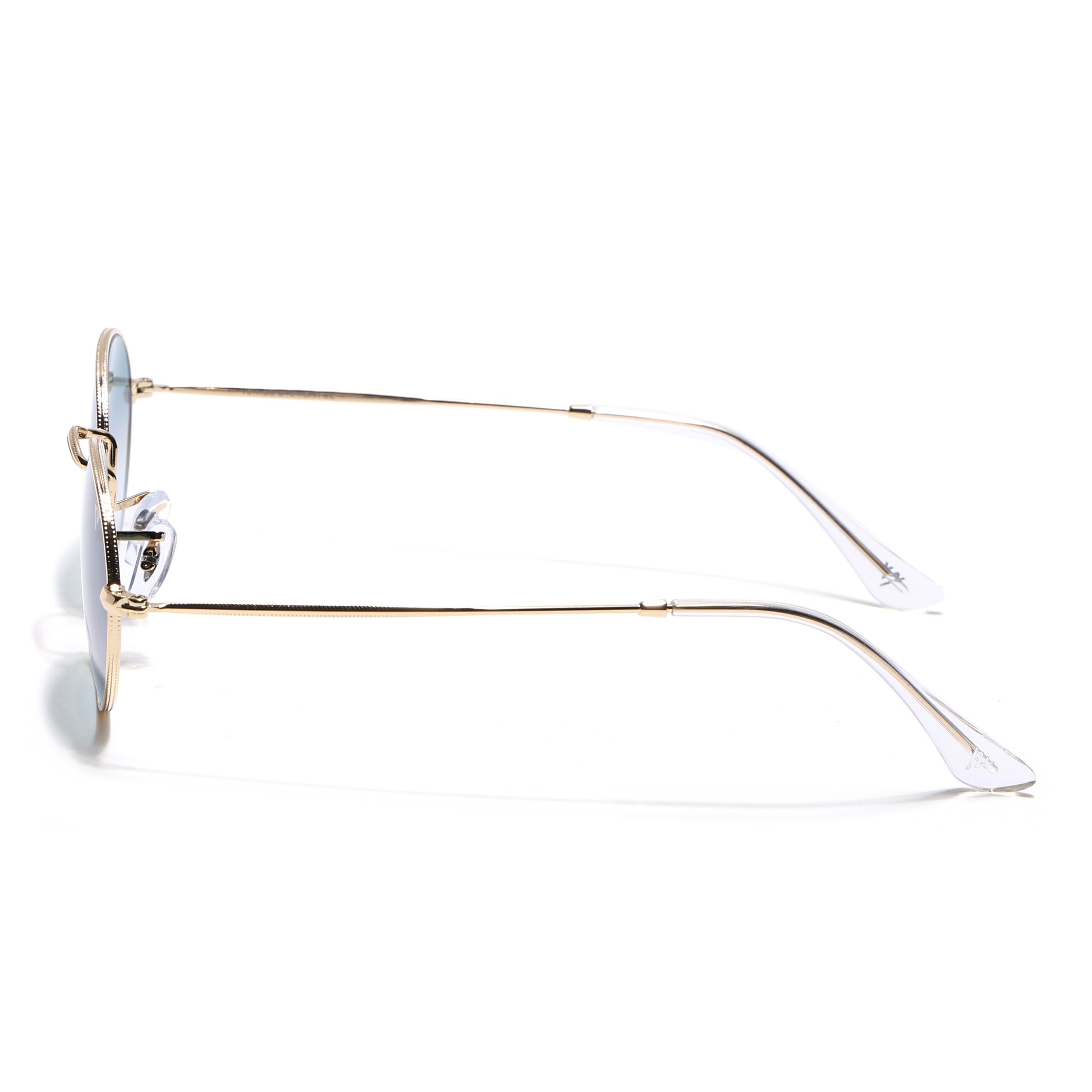 Oval Sunglasses for Men & Women (Grey & Clear Lens | Golden Frame - MG7550)