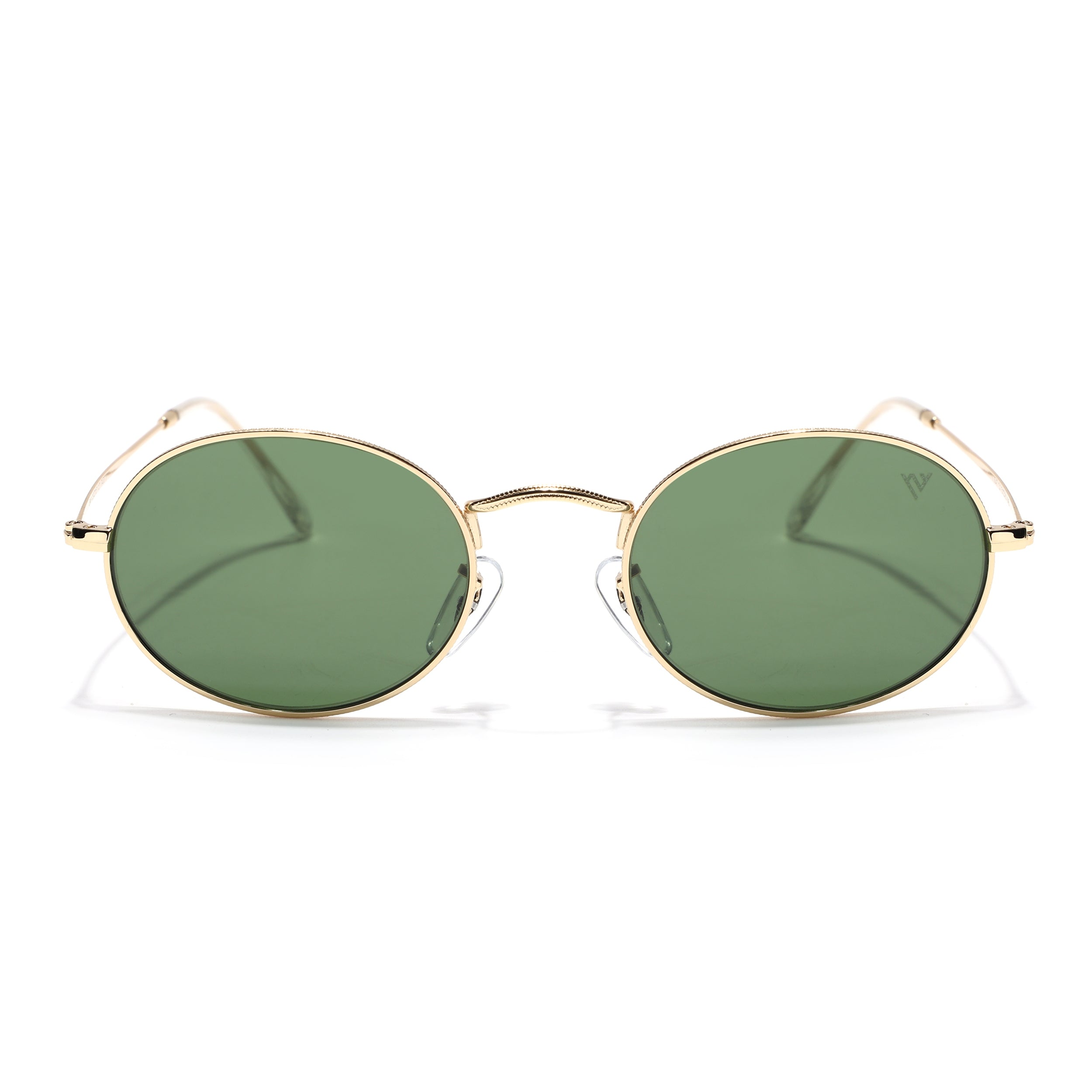 Oval Sunglasses for Men & Women (Olive Lens | Golden Frame - MG7551)